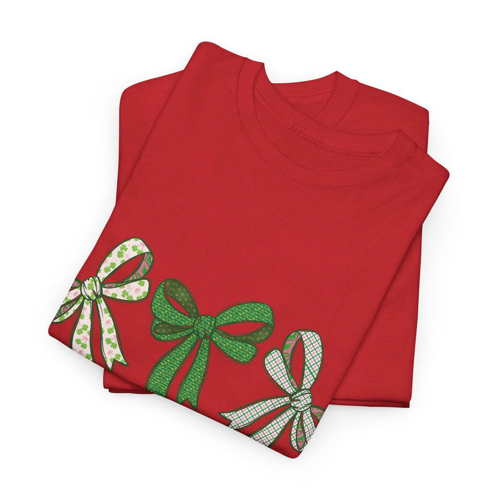 Not Lucky Simply Blessed Tee — Romans 4:7-8 Green Bow Christian Unisex Cotton T-Shirt