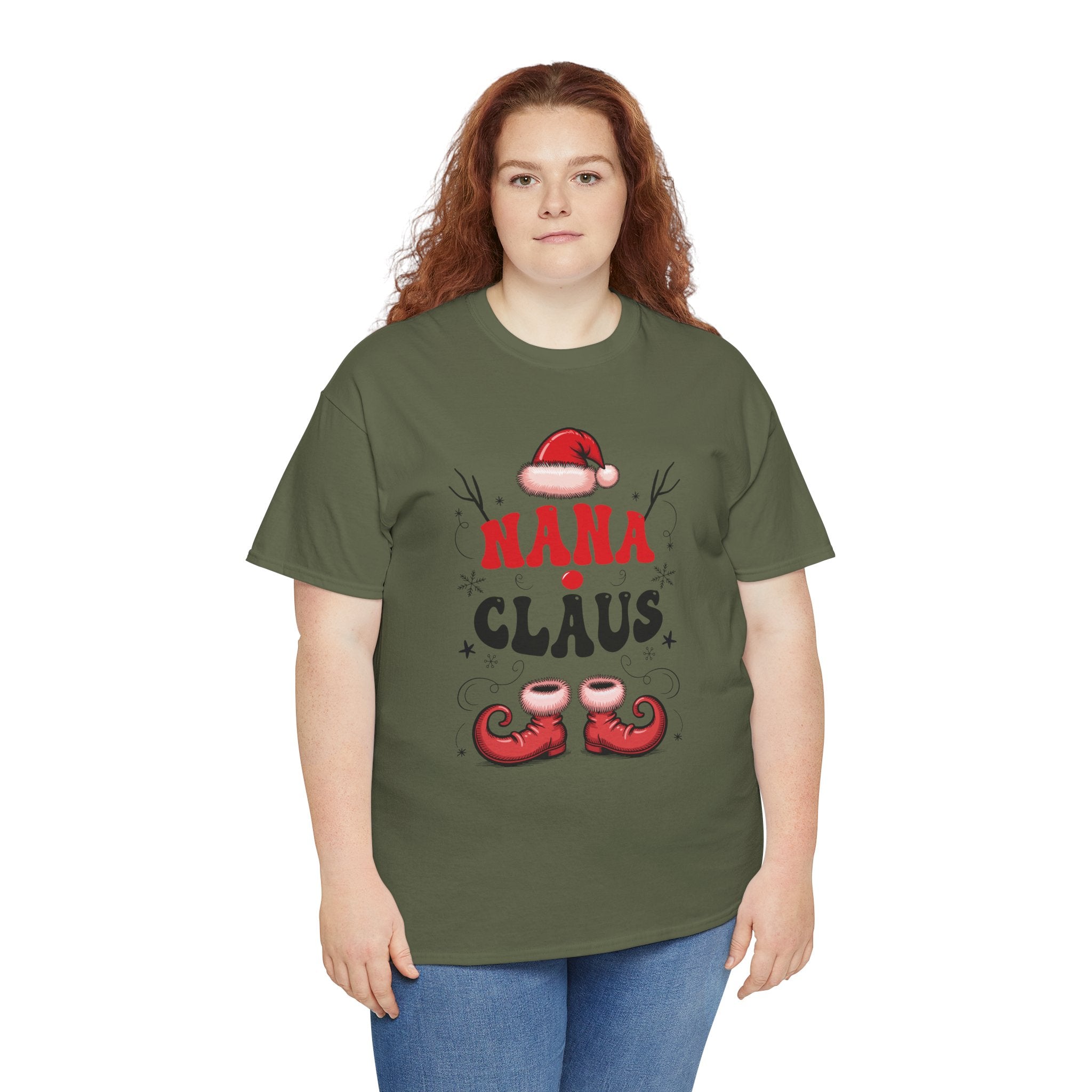 Nana Christmas T-Shirt — Santa Hat & Elf Boots Holiday Unisex Cotton Tee
