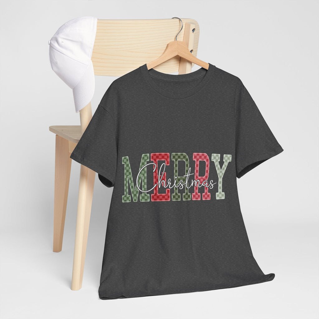 Plaid Merry Christmas Unisex Cotton Tee