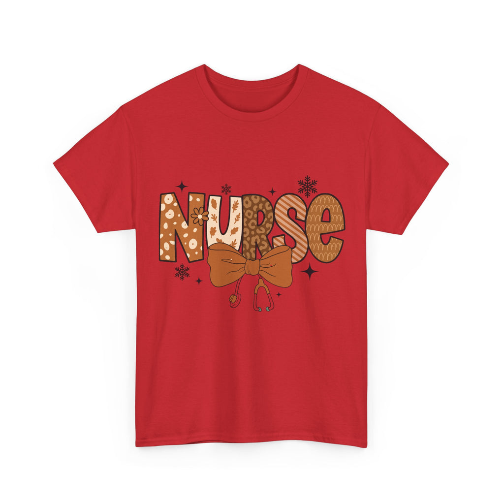 NURSE Fall Stethoscope Tee — Brown Autumn Nurse Unisex CottonT shirt