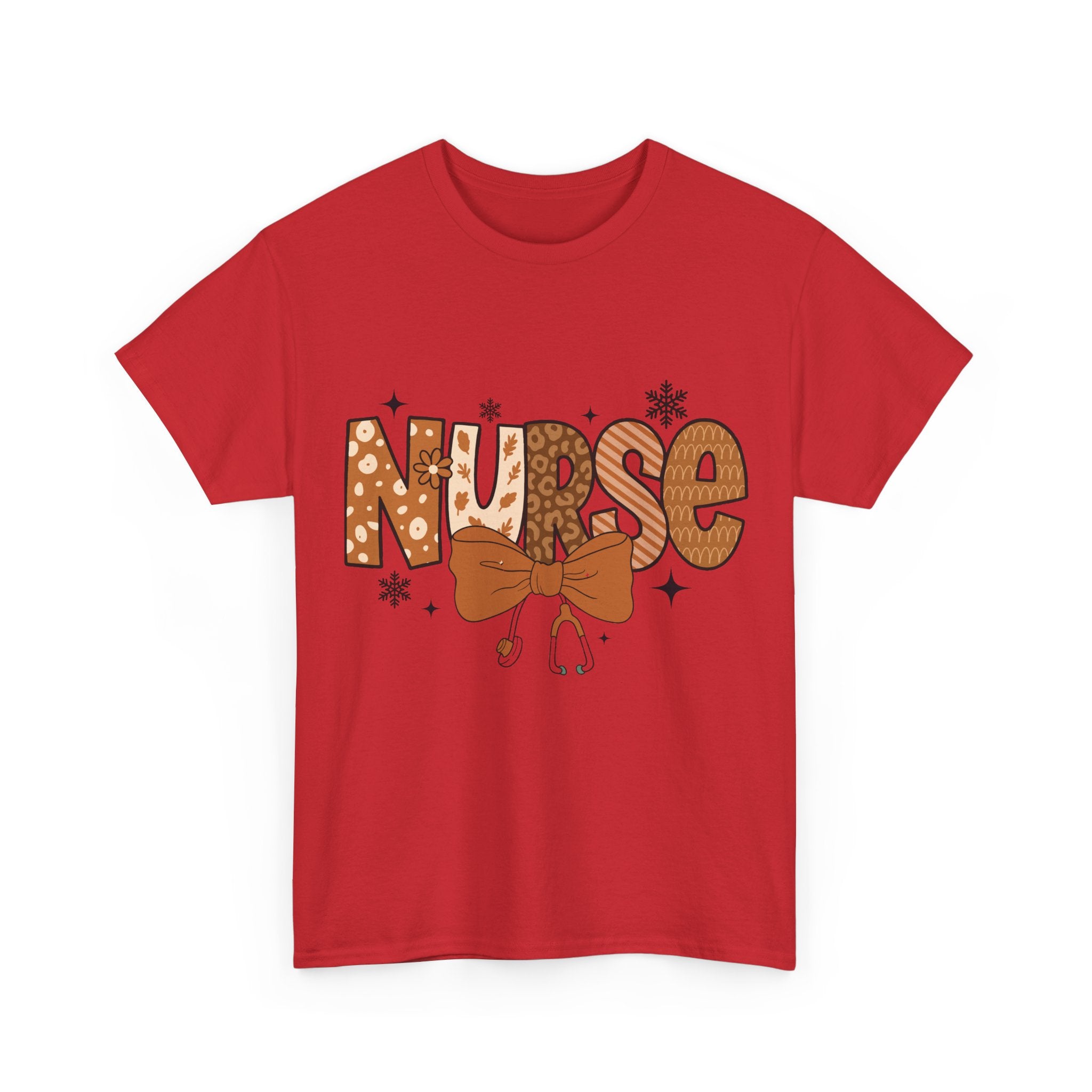 NURSE Fall Stethoscope Tee — Brown Autumn Nurse Unisex CottonT shirt