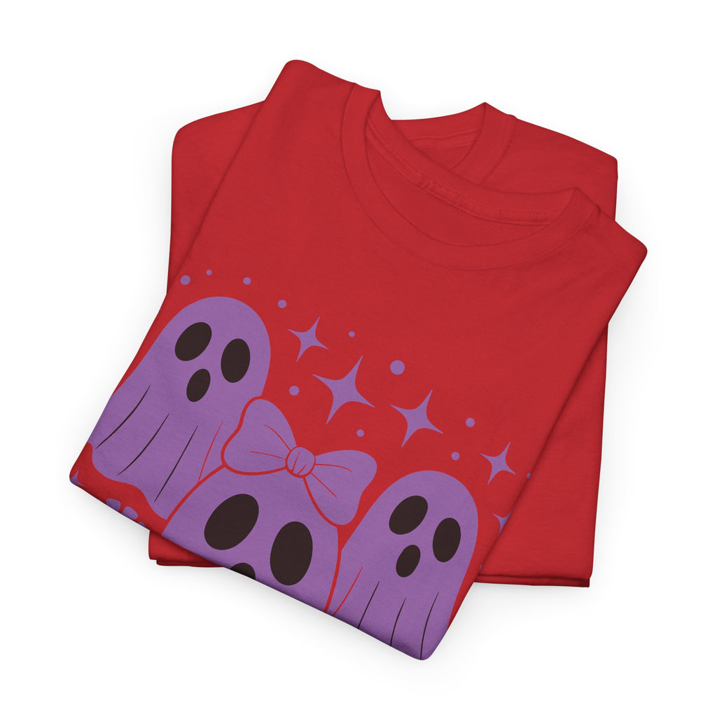 Purple Ghost Halloween Unisex Cotton Tee