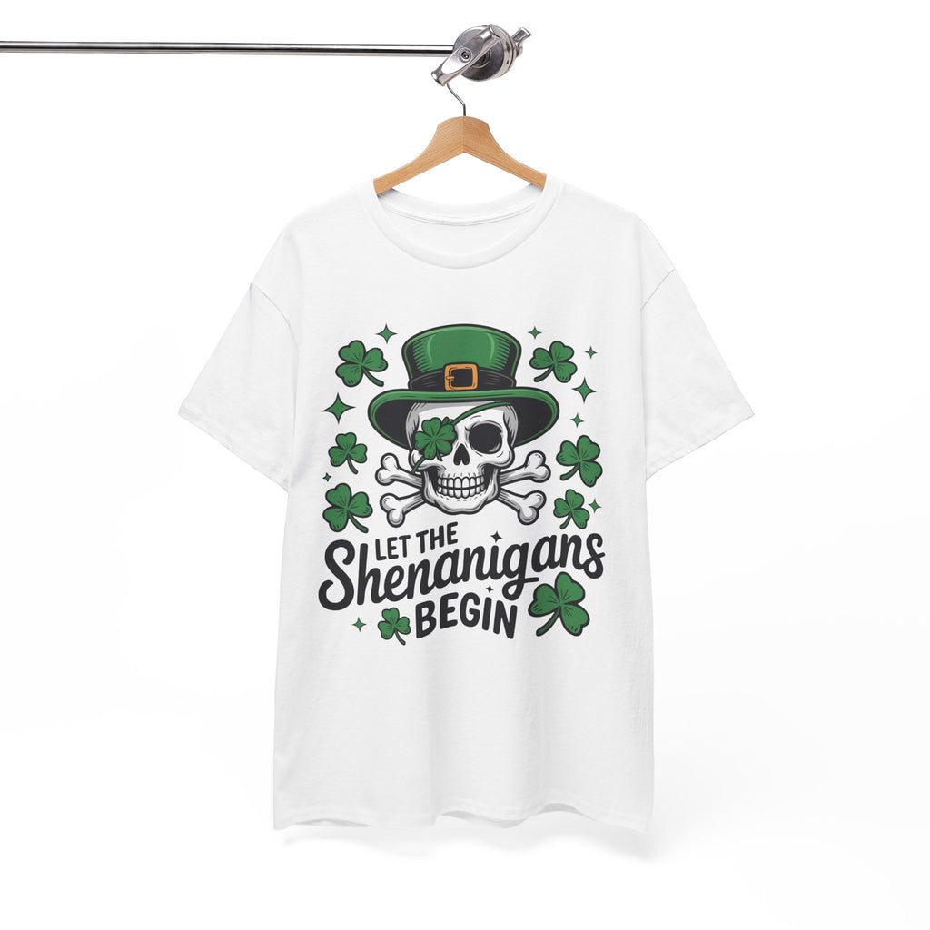 Let the Shenanigans Begin — Leprechaun Skull Unisex Cotton T-Shirt
