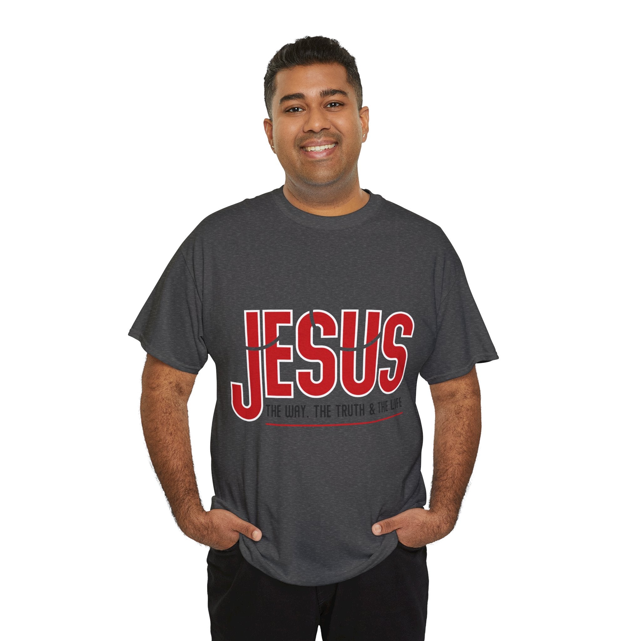 Jesus The Way The Truth & The Life T-Shirt — Bold Red Christian Unisex Cotton Tee