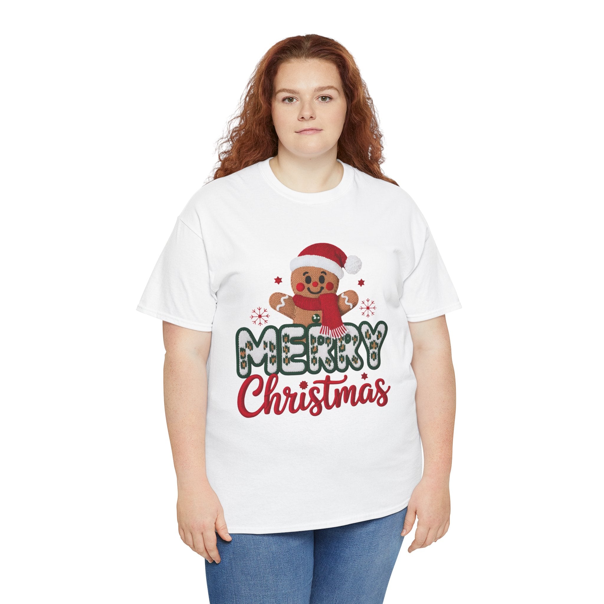 Gingerbread Santa 'Merry Christmas' Unisex Cotton Tee T-Shirt