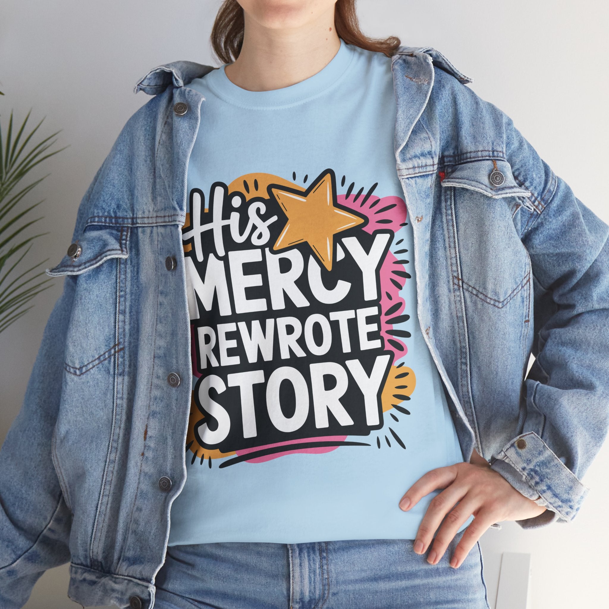 His Mercy Rewrote My Story Tee — Retro Christian Graphic T-Shirt