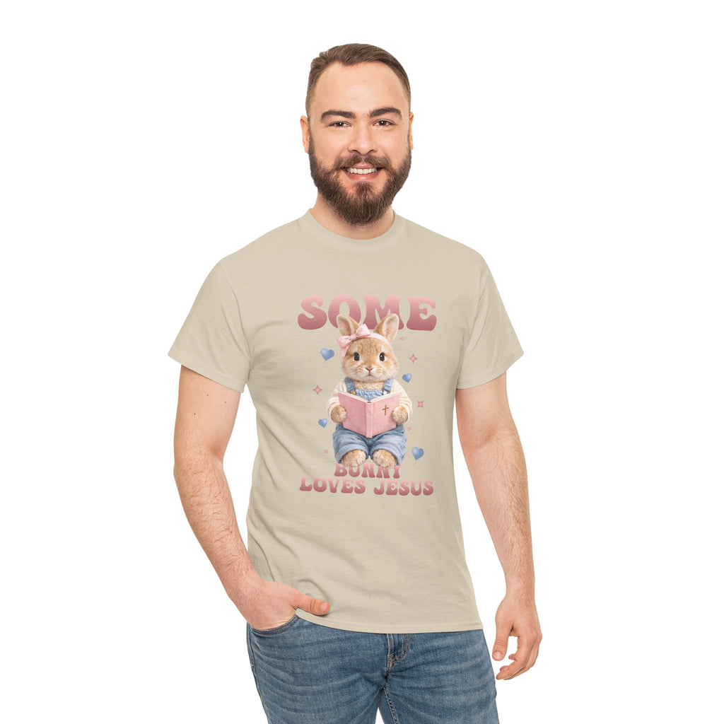 Some Bunny Loves Jesus Bunny Bible Unisex Cotton Tee
