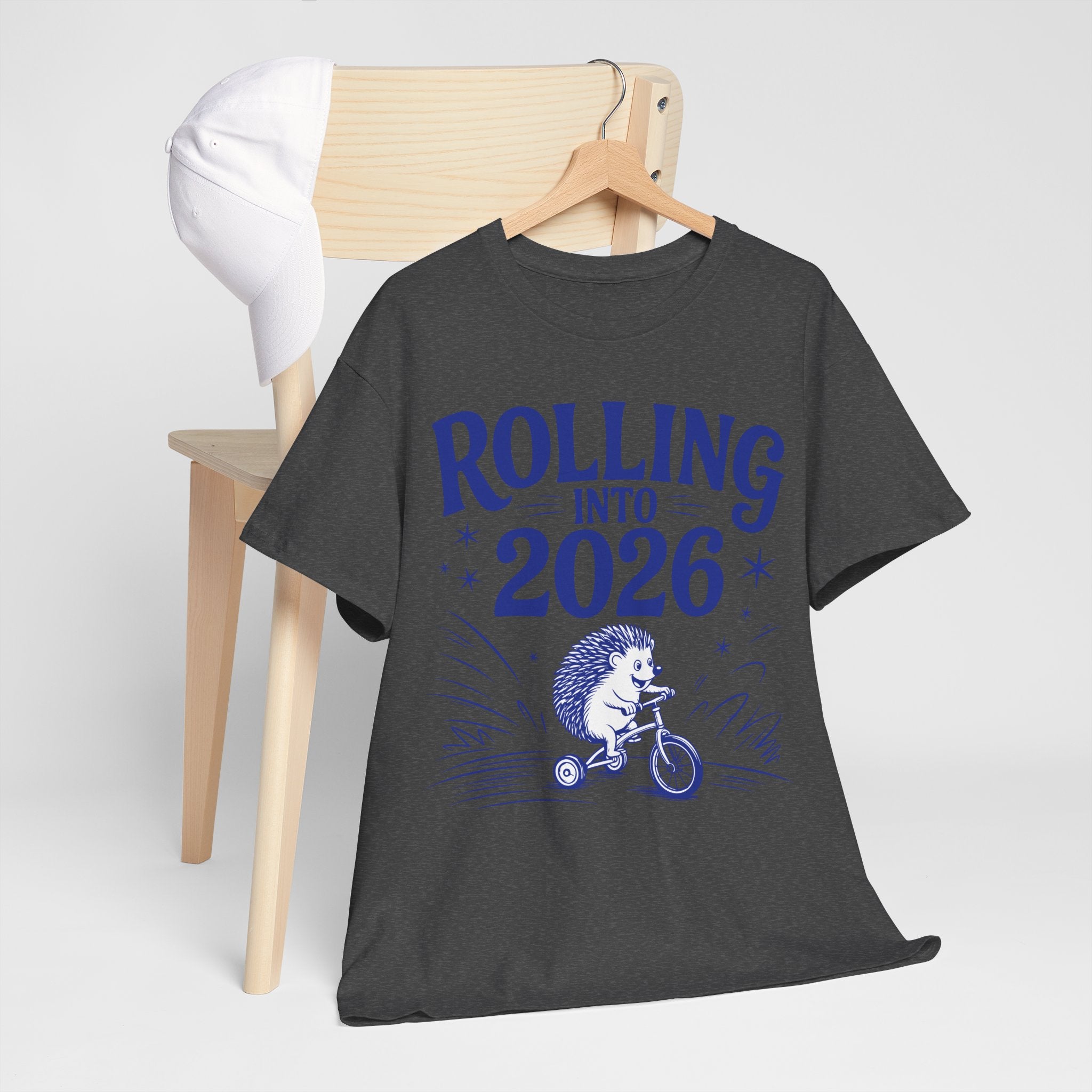 Rolling Into 2026 Hedgehog Tricycle Unisex Cotton Tee