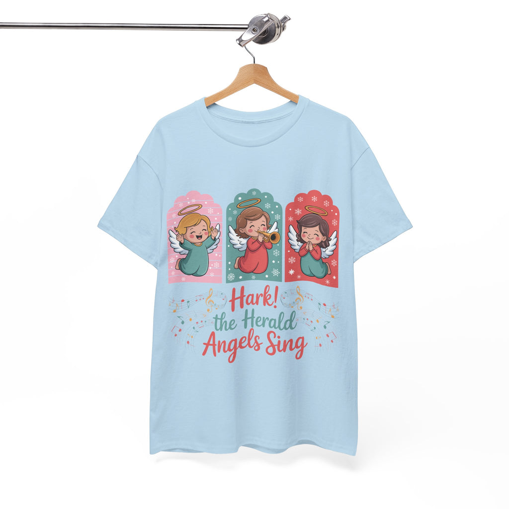Hark! The Herald Angels Sing Tee — Three Singing Angels Christmas Unisex Cotton T-Shirt