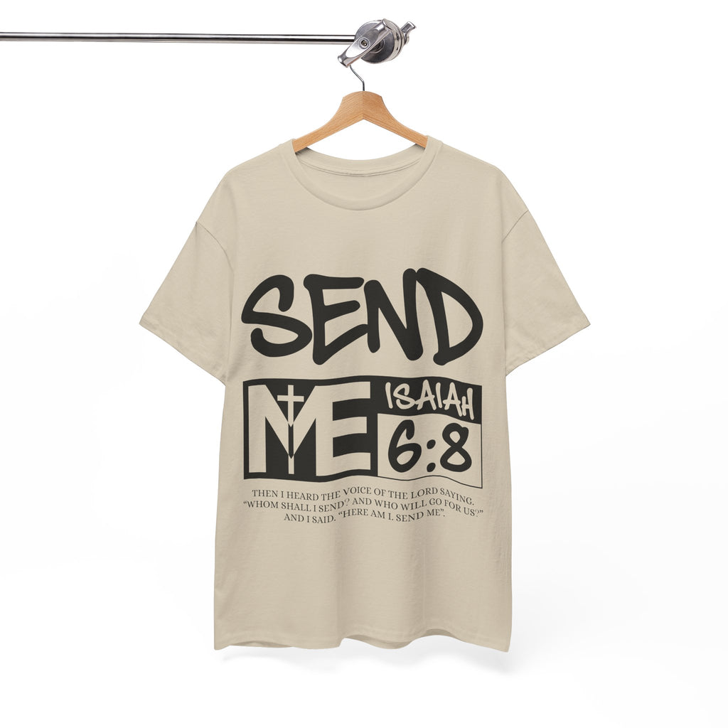 Send Me Isaiah 6:8 Christian T-Shirt — Cross Faith Unisex Cotton Tee
