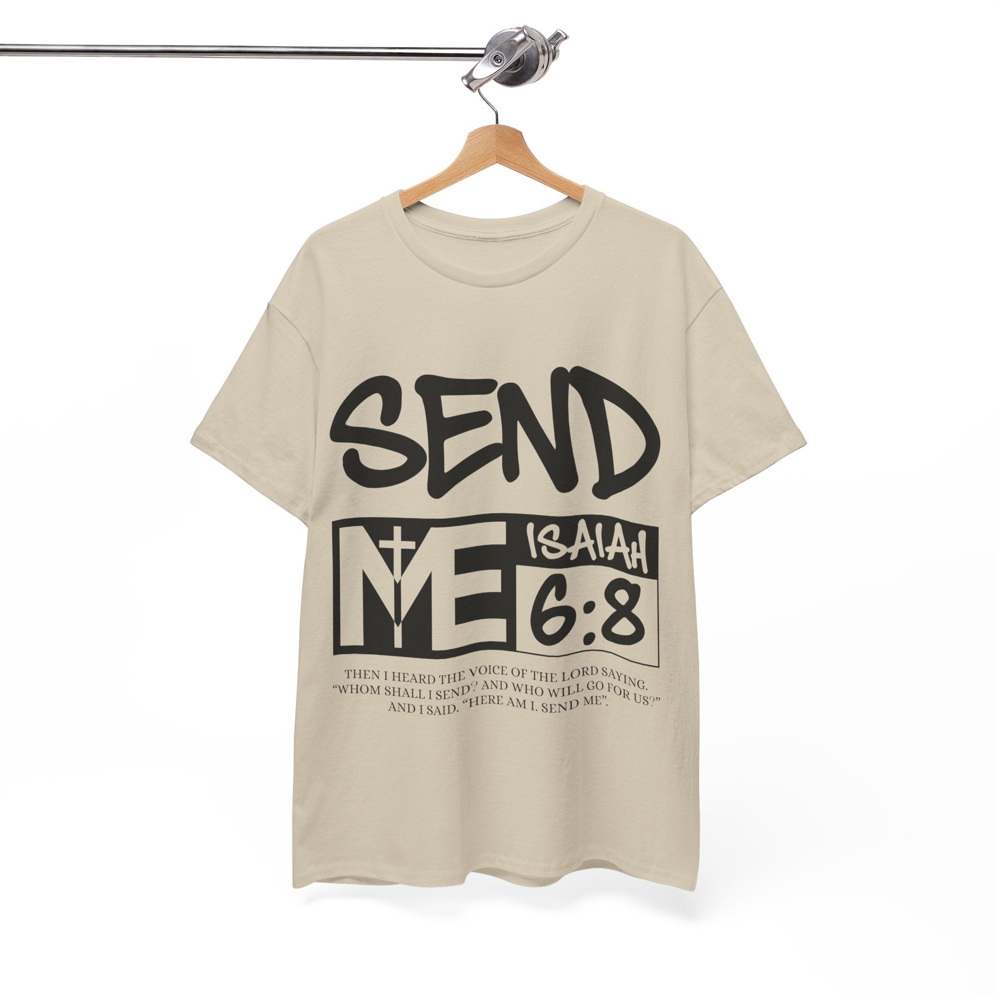 Send Me Isaiah 6:8 Christian T-Shirt — Cross Faith Unisex Cotton Tee