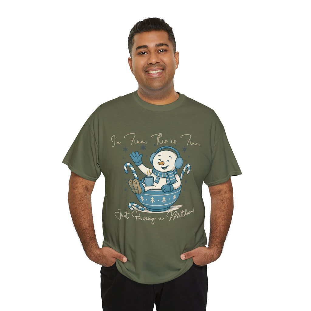 Snowman Hot Cocoa Unisex Cotton Tee