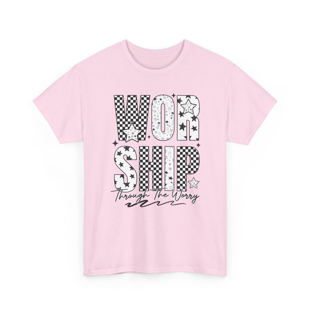 WORSHIP Through The Worry Checkerboard Unisex Cotton Tee