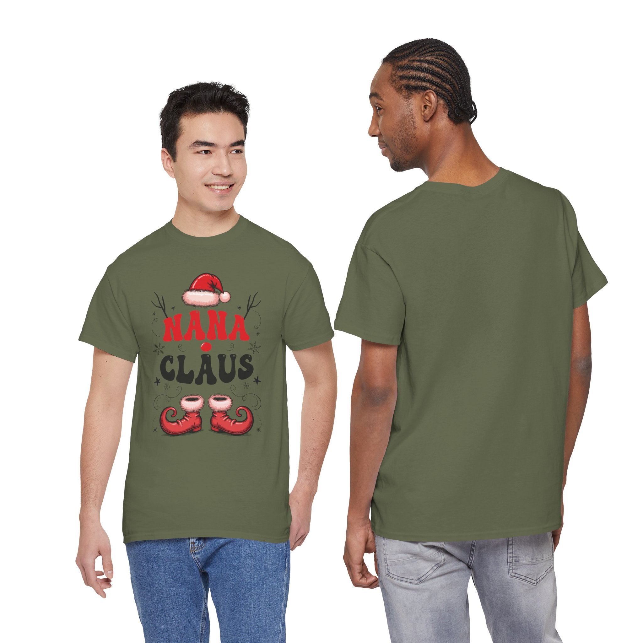 Nana Christmas T-Shirt — Santa Hat & Elf Boots Holiday Unisex Cotton Tee