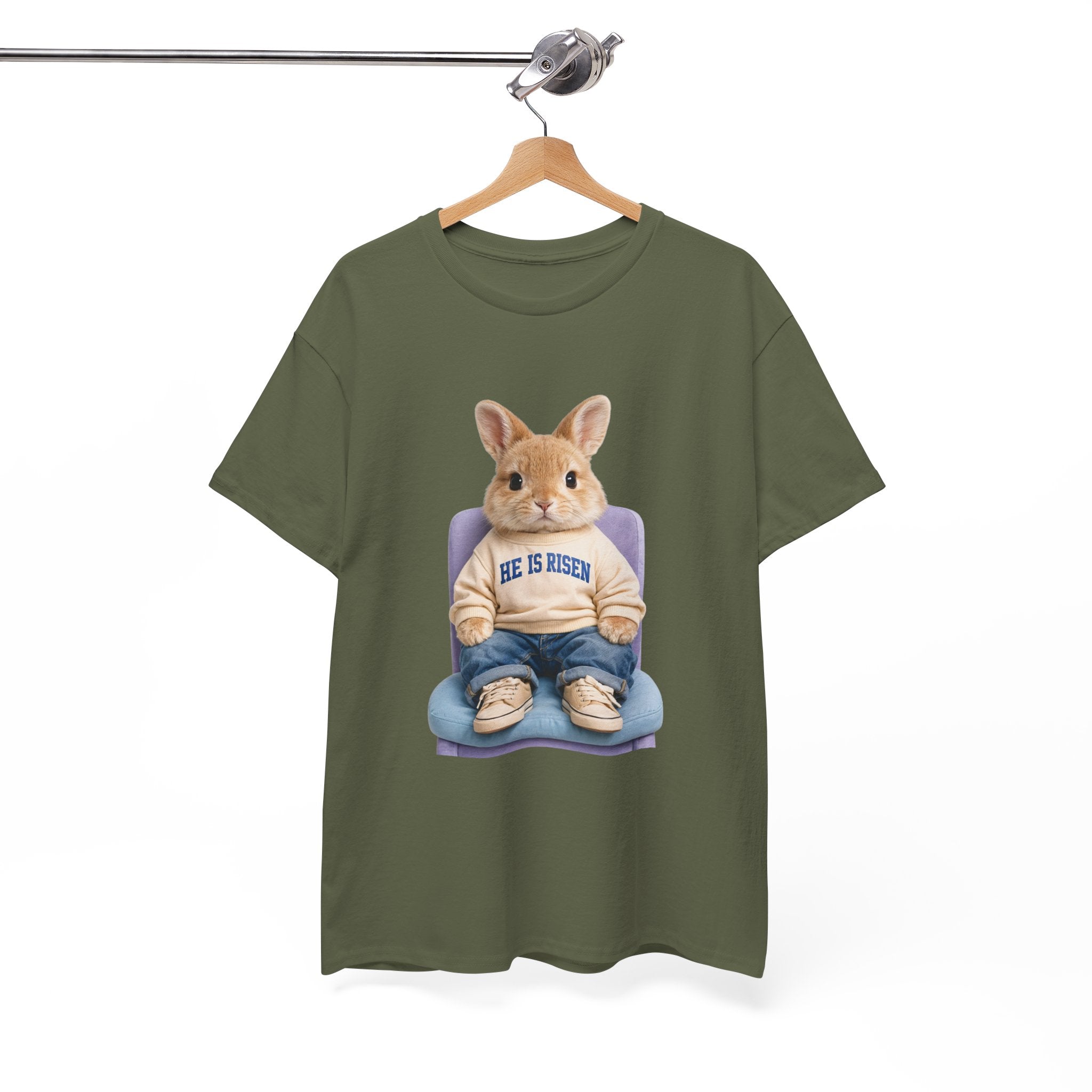 Easter 'He Is Risen' Bunny Unisex Cotton Tee