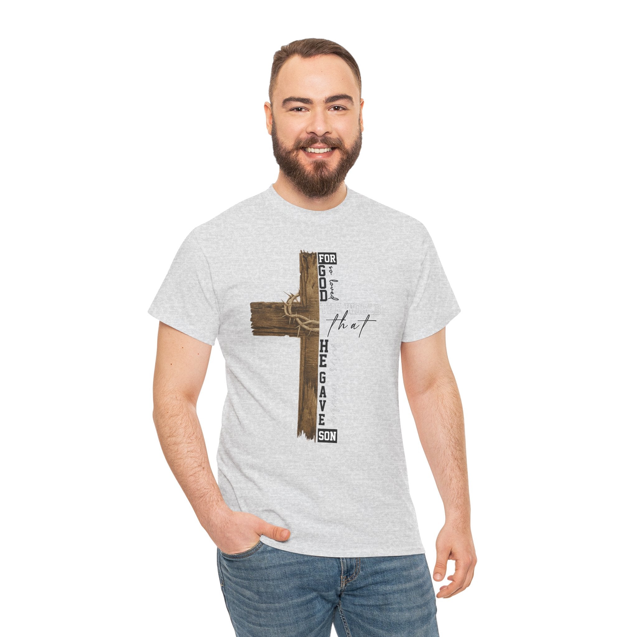For That Son T-Shirt — Wooden Cross & Crown of Thorns Christian Unisex Cotton Tee