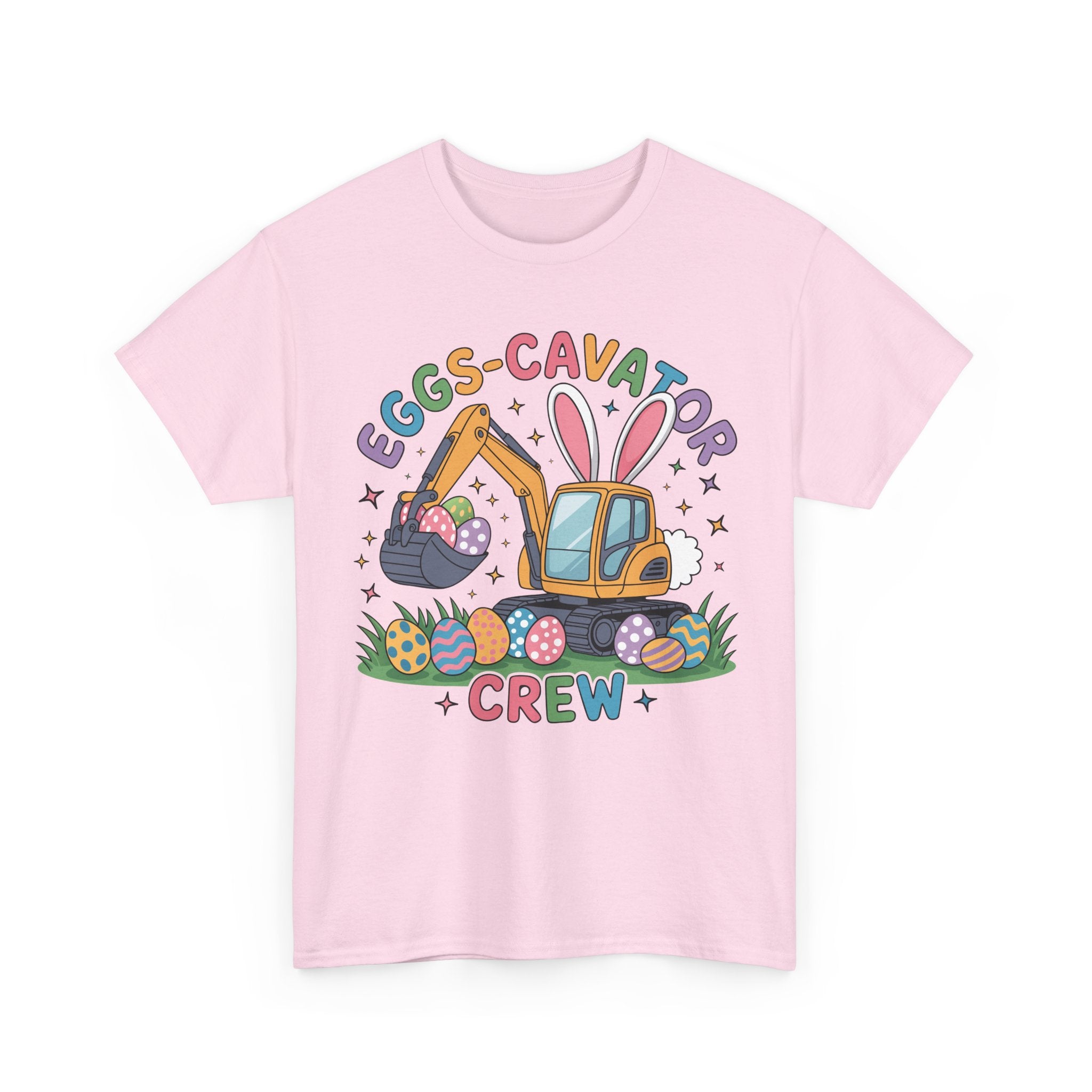 Easter 'Eggs-cavator Crew' Kids Tee — Excavator Bunny & Eggs Unisex Cotton Tee