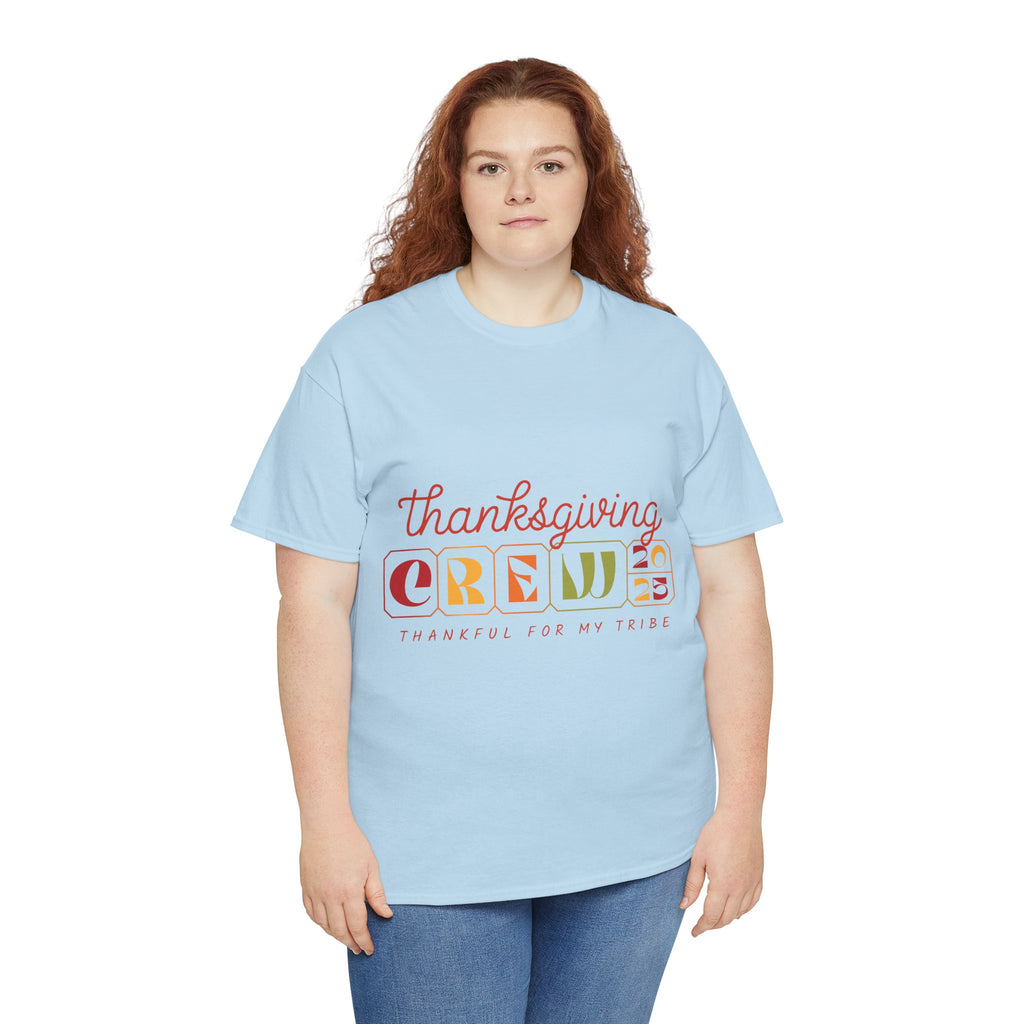 Thanksgiving Crew 2025 Tee — "Thankful for My Tribe" Autumn Holiday Unisex Cotton Tshirt