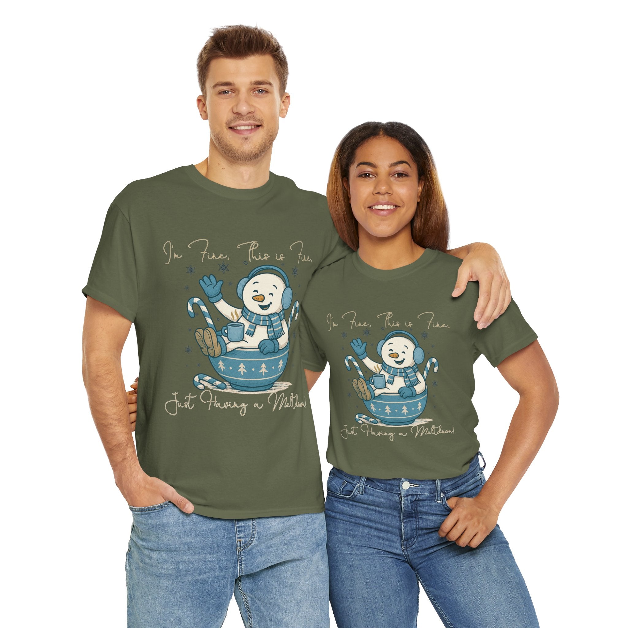 Snowman Hot Cocoa Unisex Cotton Tee