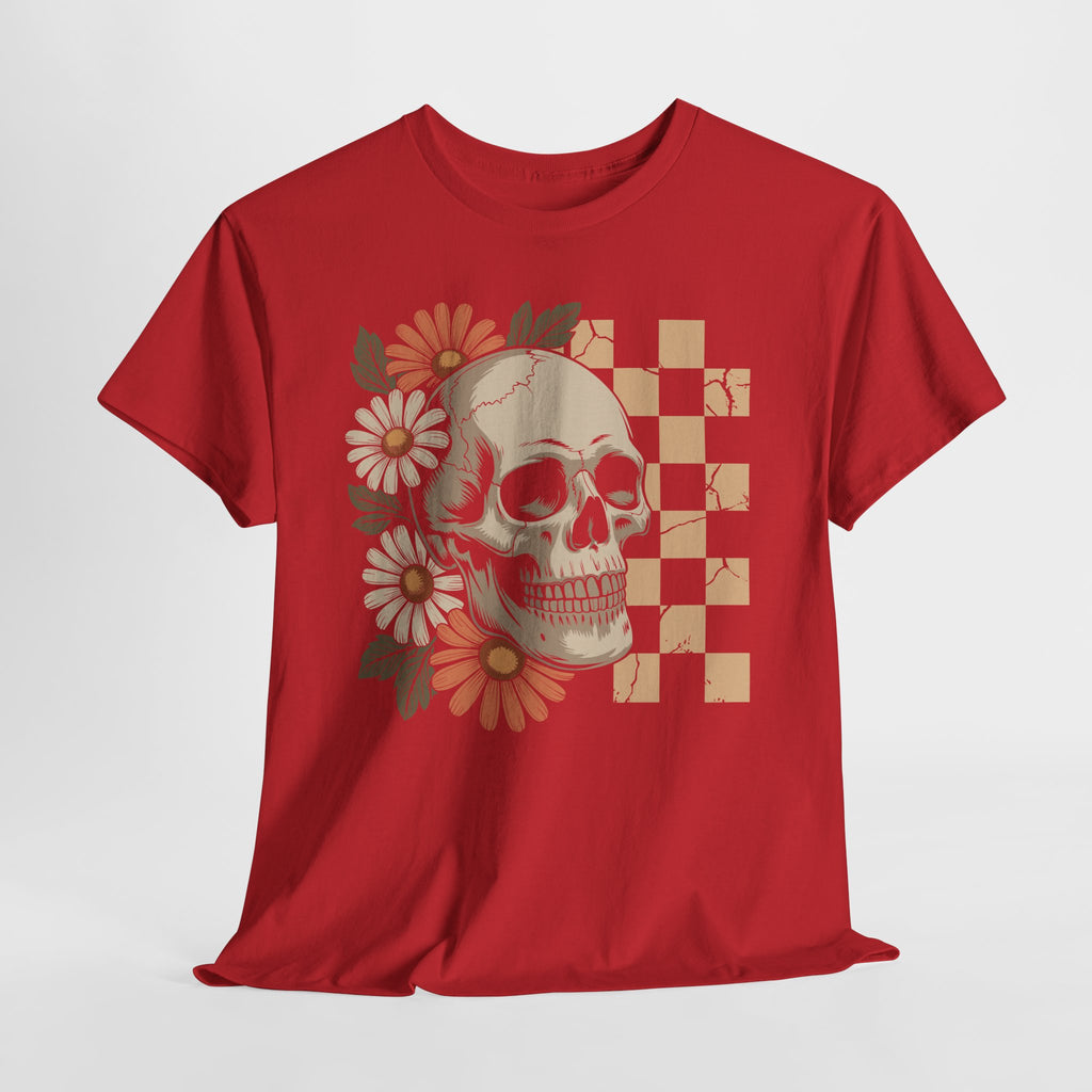 Skull Daisy Unisex Cotton Tshirt