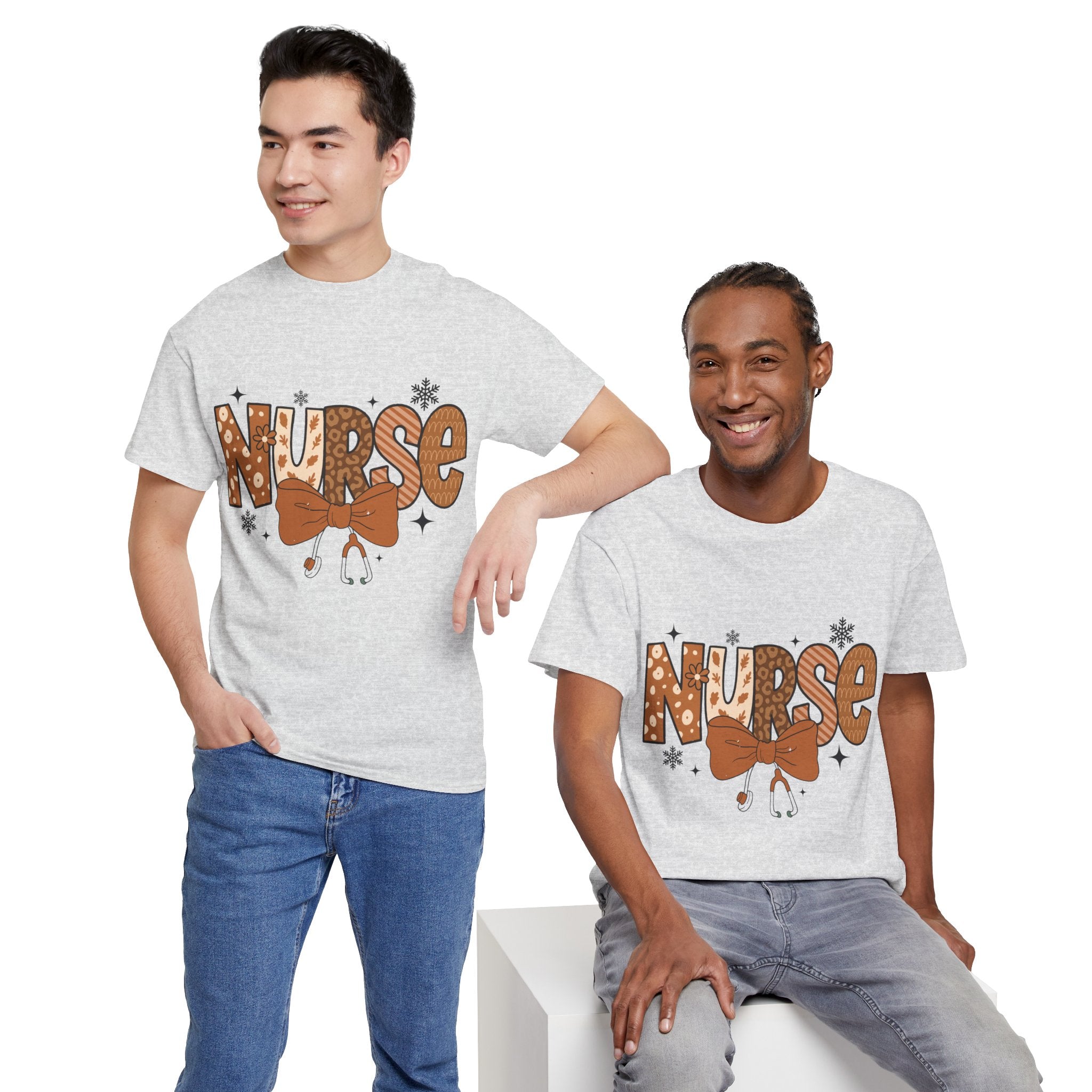 NURSE Fall Stethoscope Tee — Brown Autumn Nurse Unisex CottonT shirt