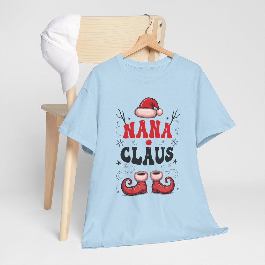 Nana Christmas T-Shirt — Santa Hat & Elf Boots Holiday Unisex Cotton Tee