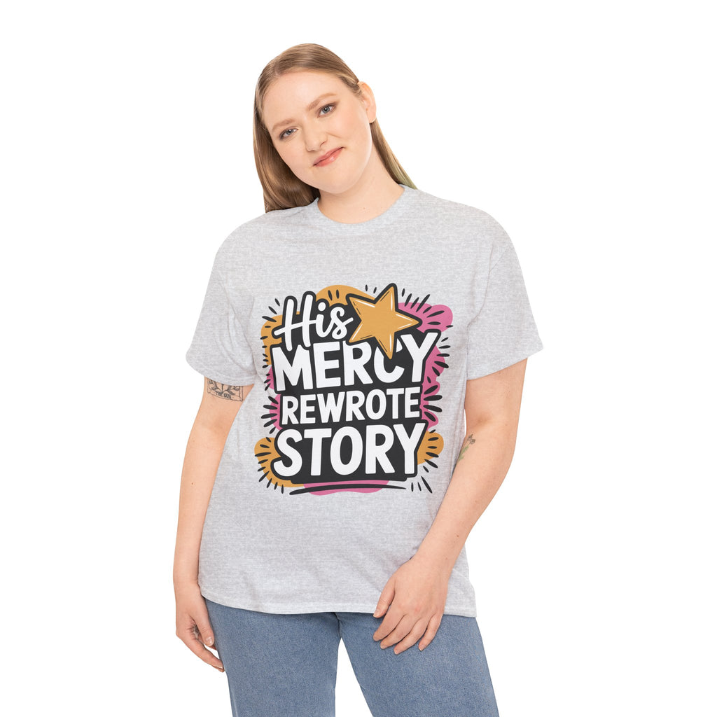 His Mercy Rewrote My Story Tee — Retro Christian Graphic T-Shirt