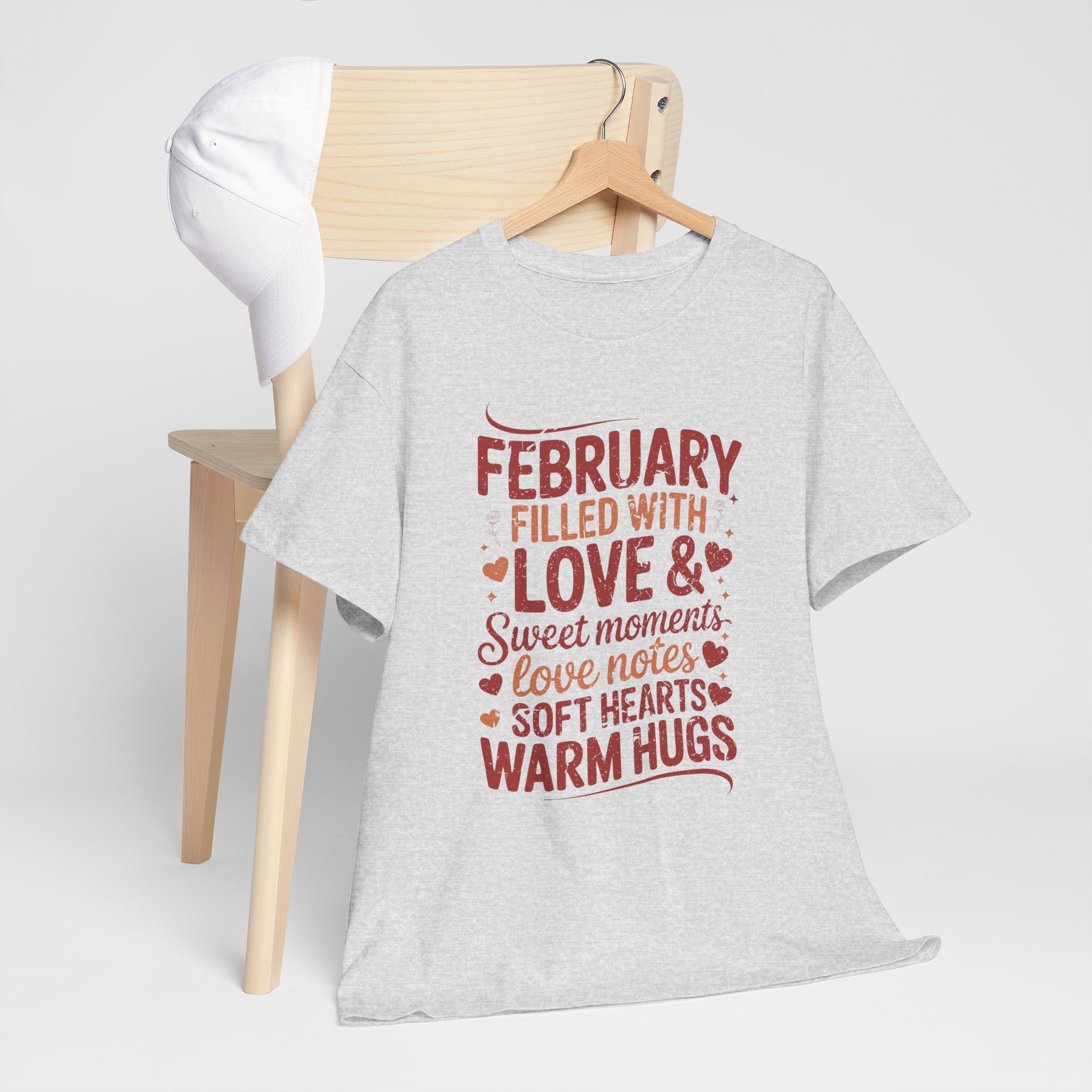 February Filled With Love Tee — Cozy Love Notes Valentine's Unisex Cotton Tshirt