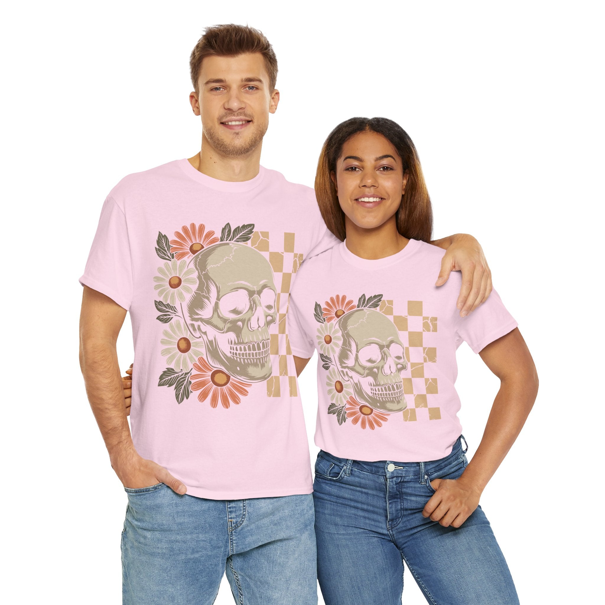 Skull Daisy Unisex Cotton Tshirt