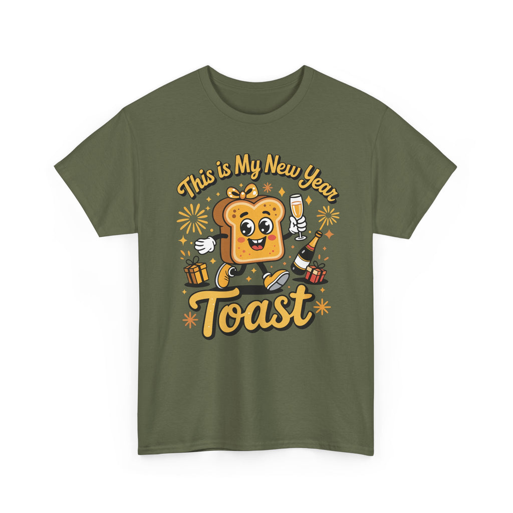New Year Toast T-Shirt — "This Is My New Year Toast" Champagne & Fireworks Unisex Cotton Tee