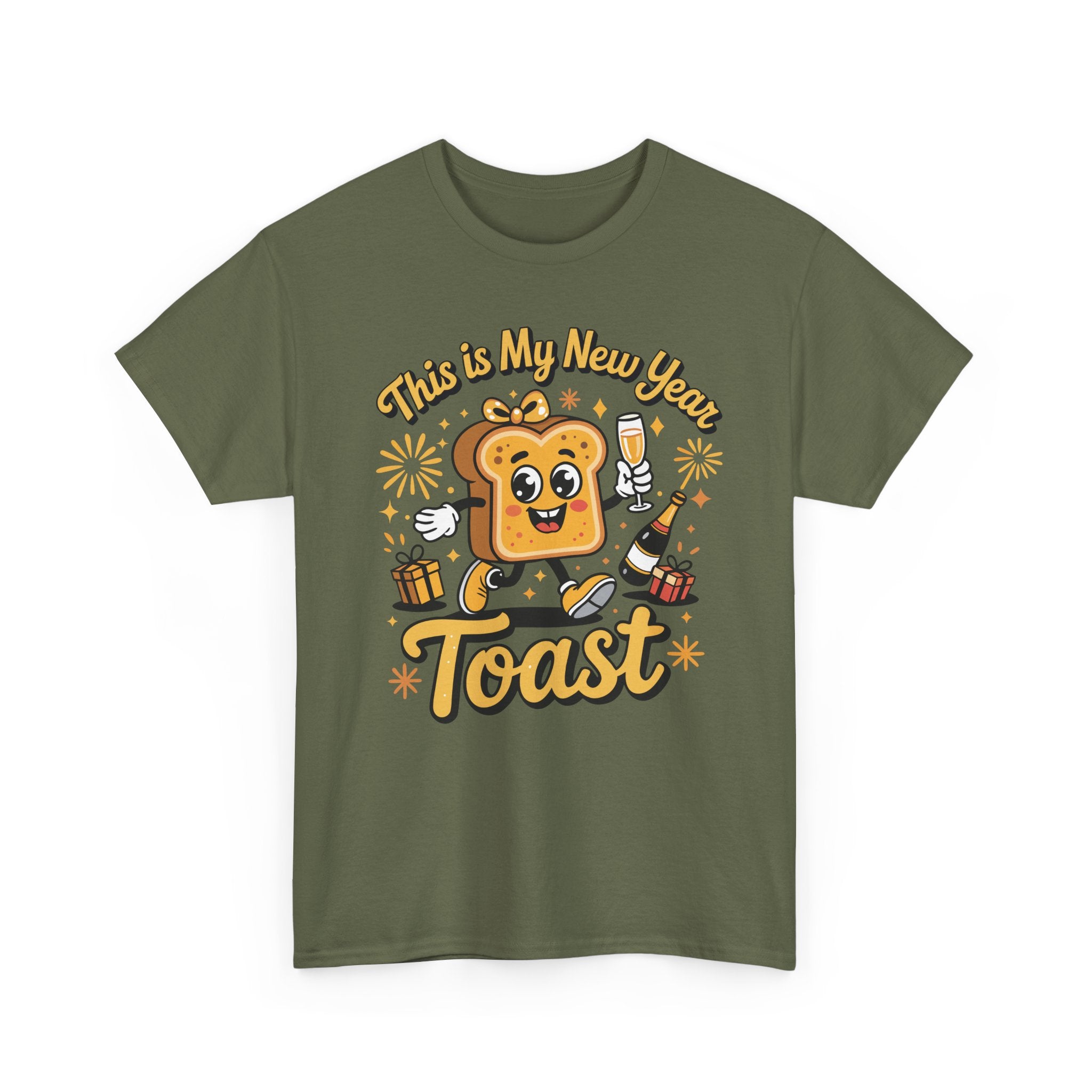 New Year Toast T-Shirt — "This Is My New Year Toast" Champagne & Fireworks Unisex Cotton Tee