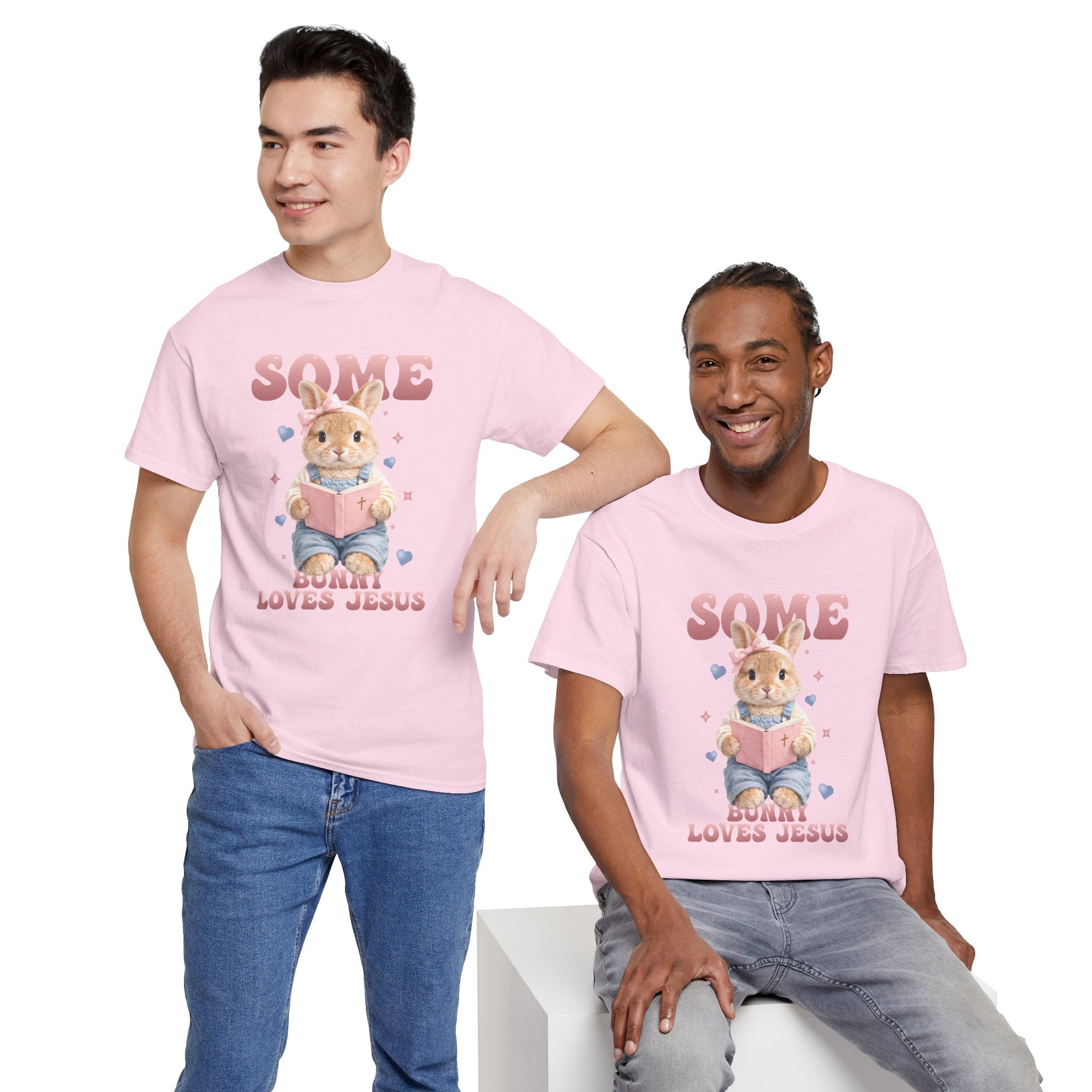 Some Bunny Loves Jesus Bunny Bible Unisex Cotton Tee
