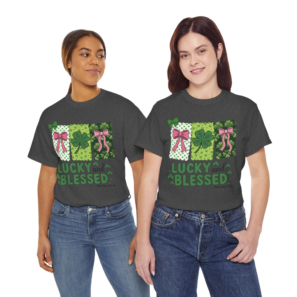 Lucky and Blessed Clover Unisex Cotton Tee