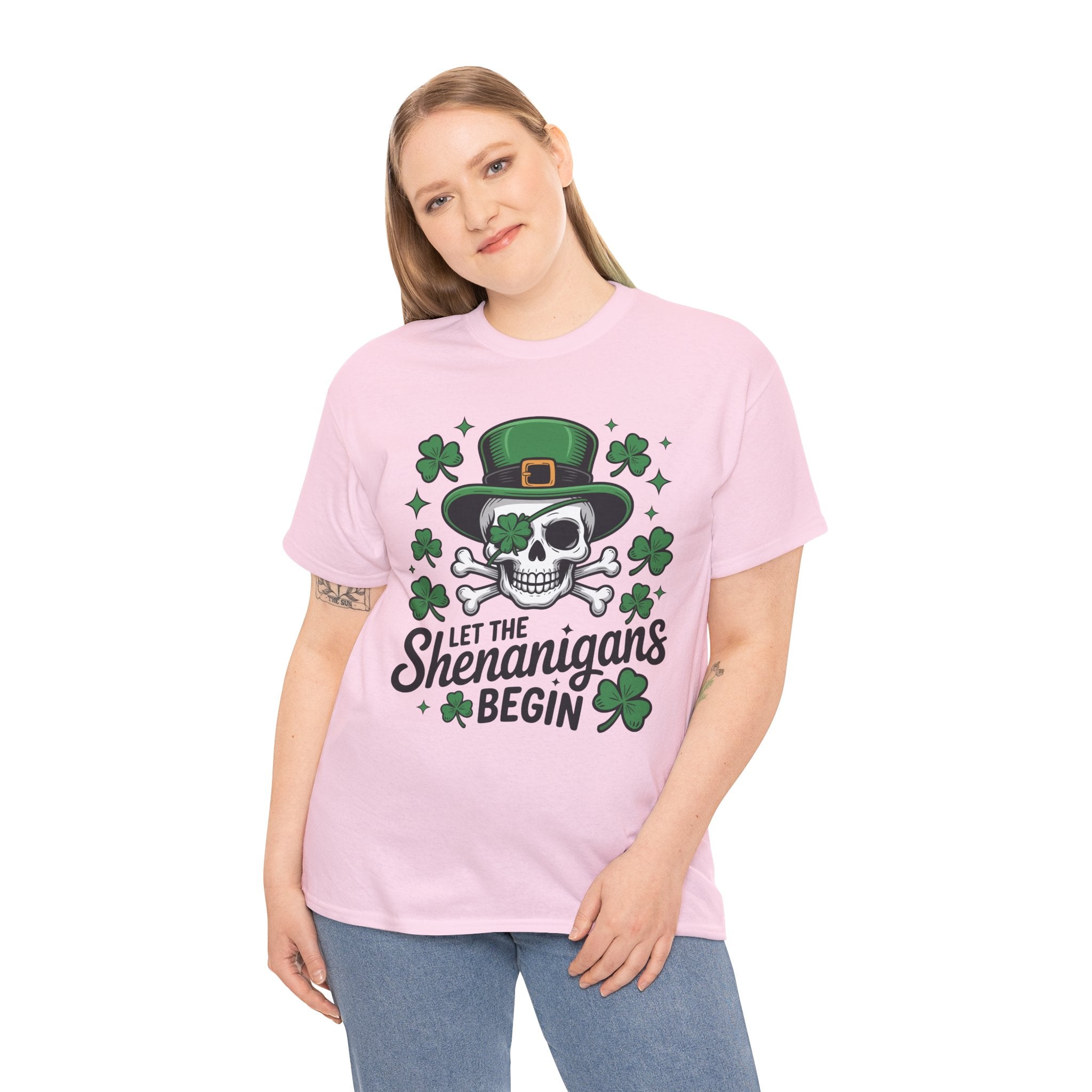 Let the Shenanigans Begin — Leprechaun Skull Unisex Cotton T-Shirt