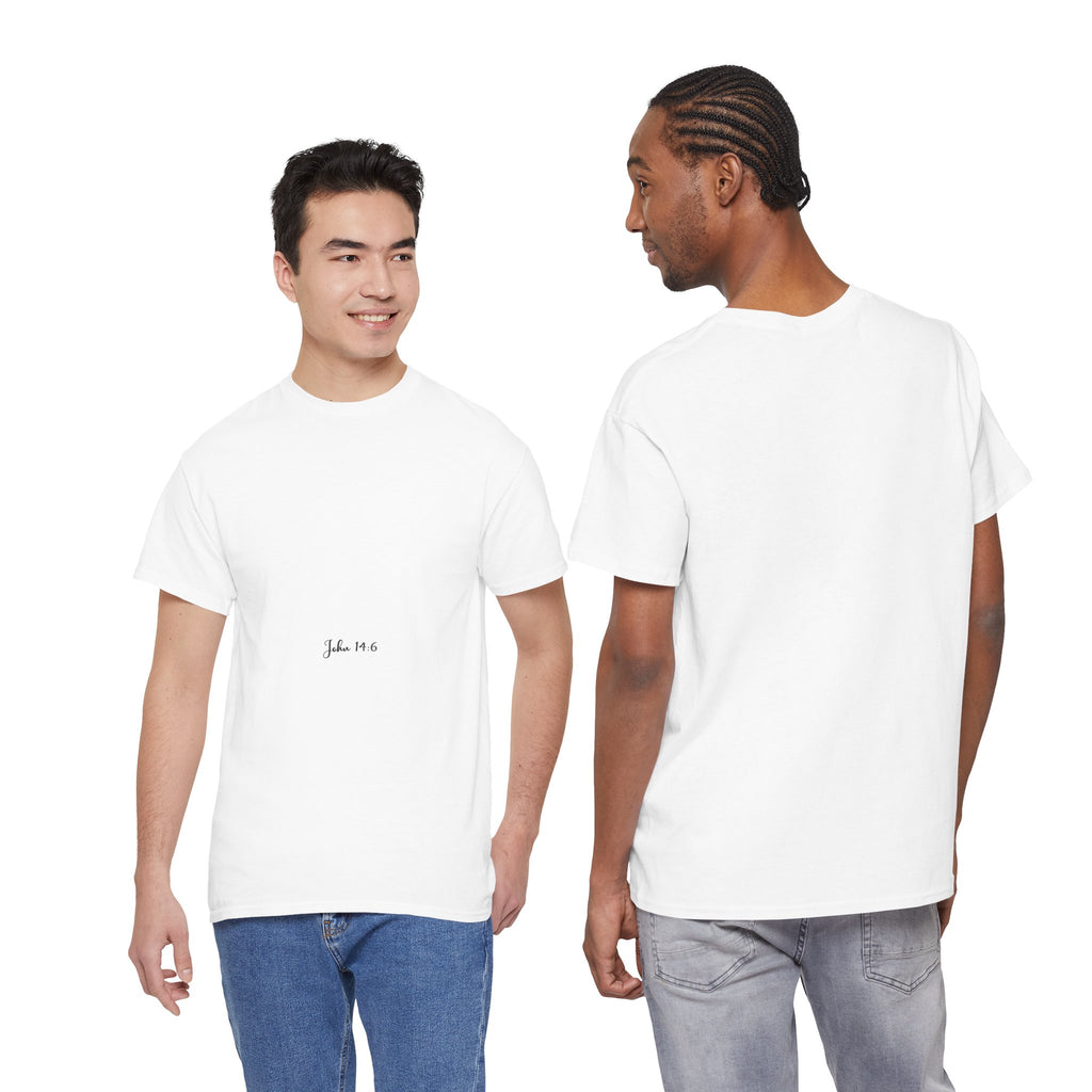 John 14:6 Christian Tee — Minimalist Script Faith T-Shirt