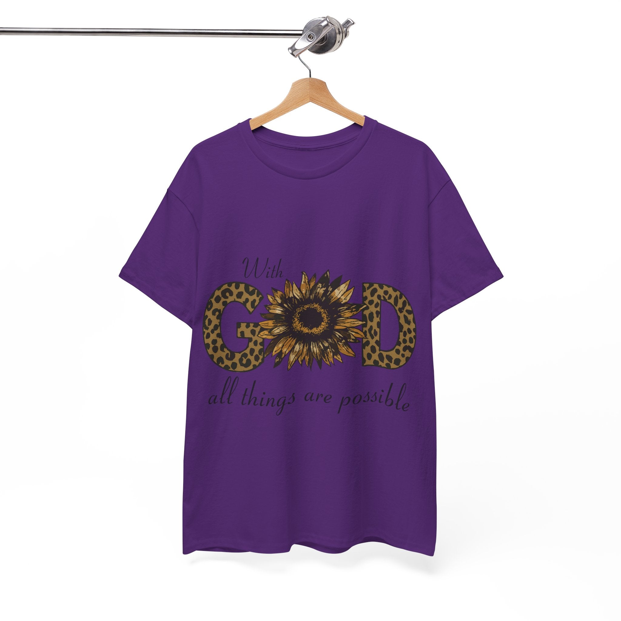 GOD Leopard Print Sunflower Unisex Cotton Tee