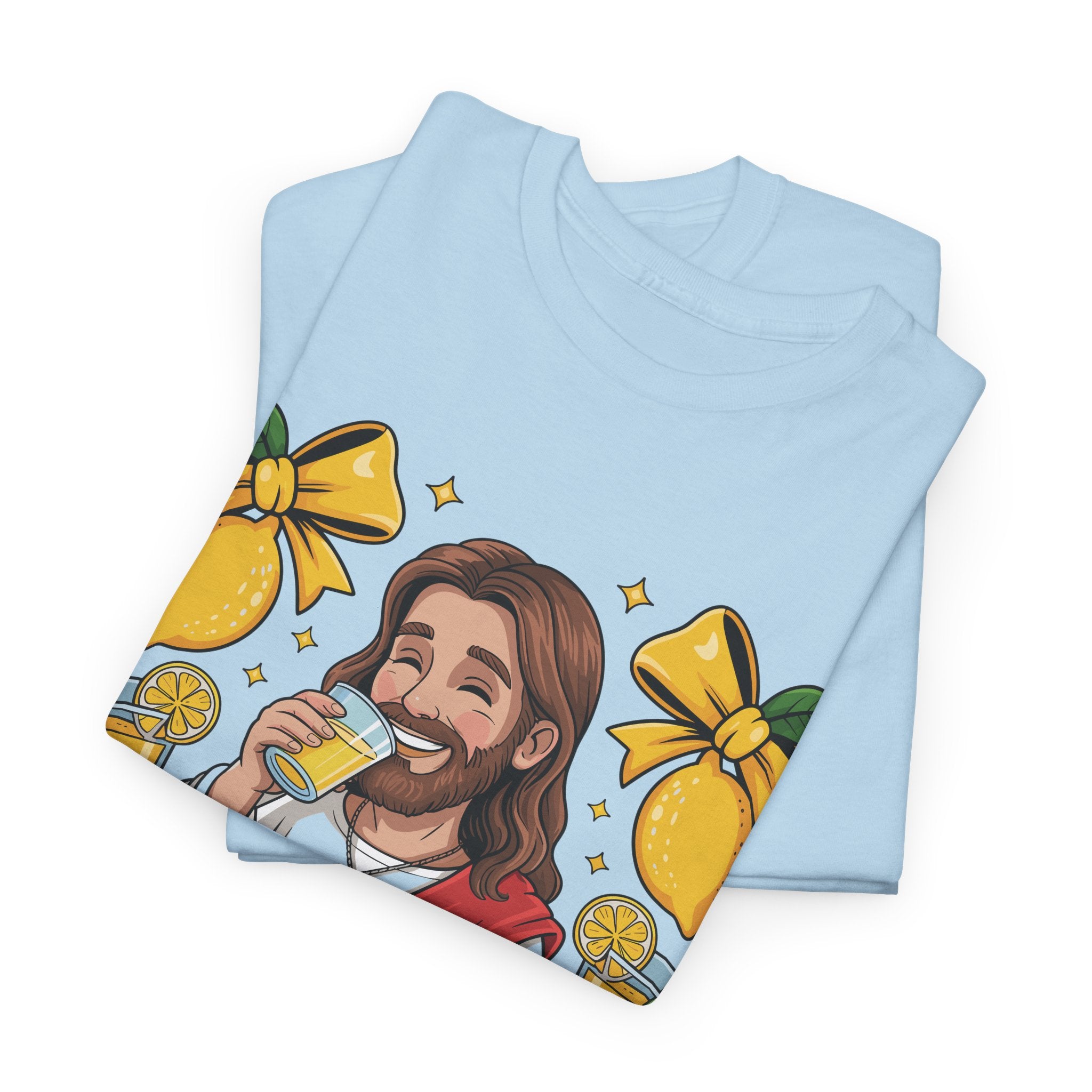 Jesus Drinking Lemonade T-Shirt — "Life Gave Me Some Lemons" Christian Unisex Cotton Tee