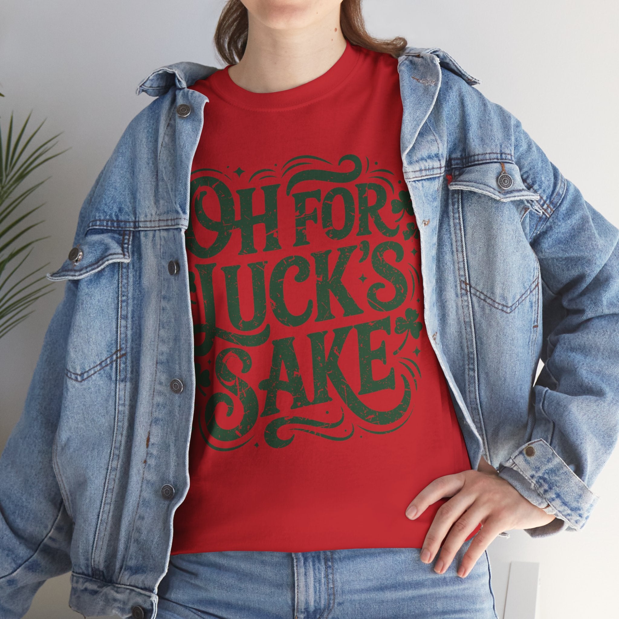 Oh for Luck's Sake Shamrock Unisex Cotton Tee