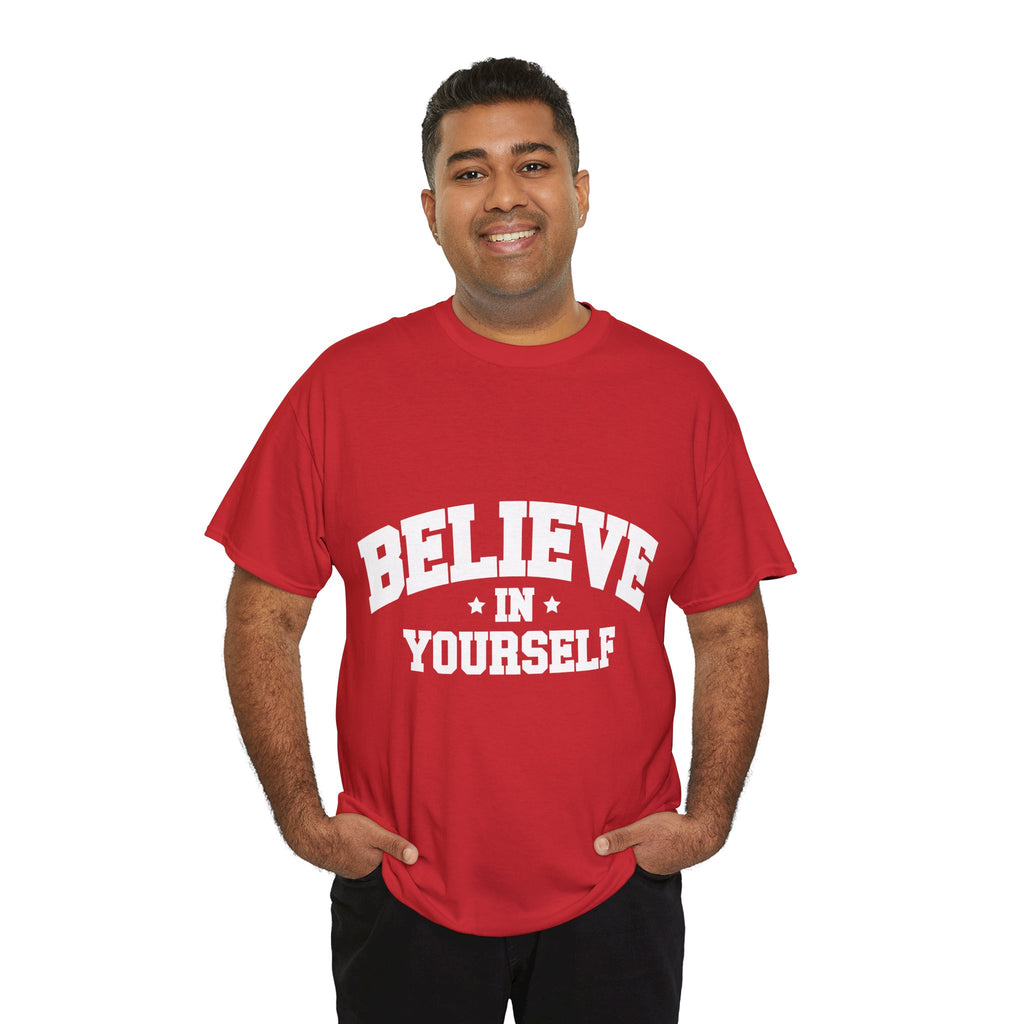 Believe in Yourself Varsity Unisex Cotton Tee