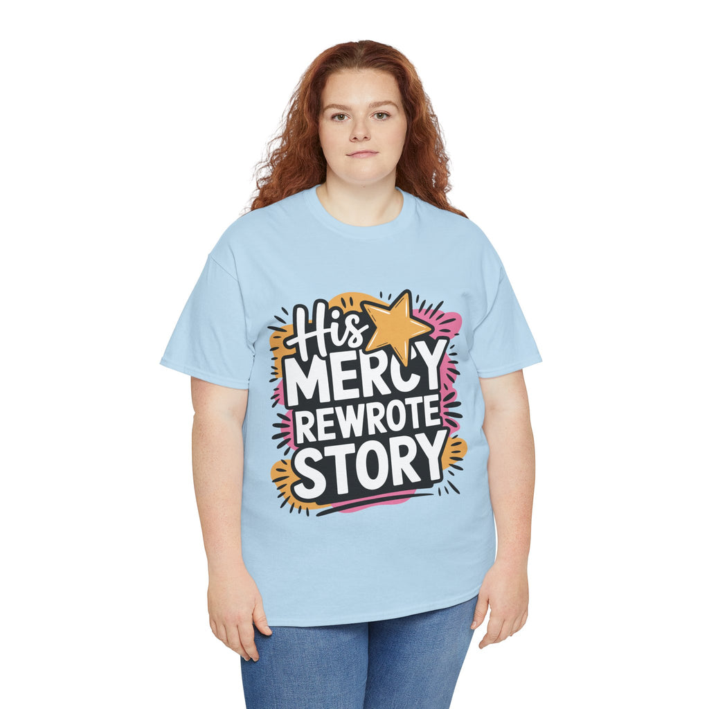 His Mercy Rewrote My Story Tee — Retro Christian Graphic T-Shirt