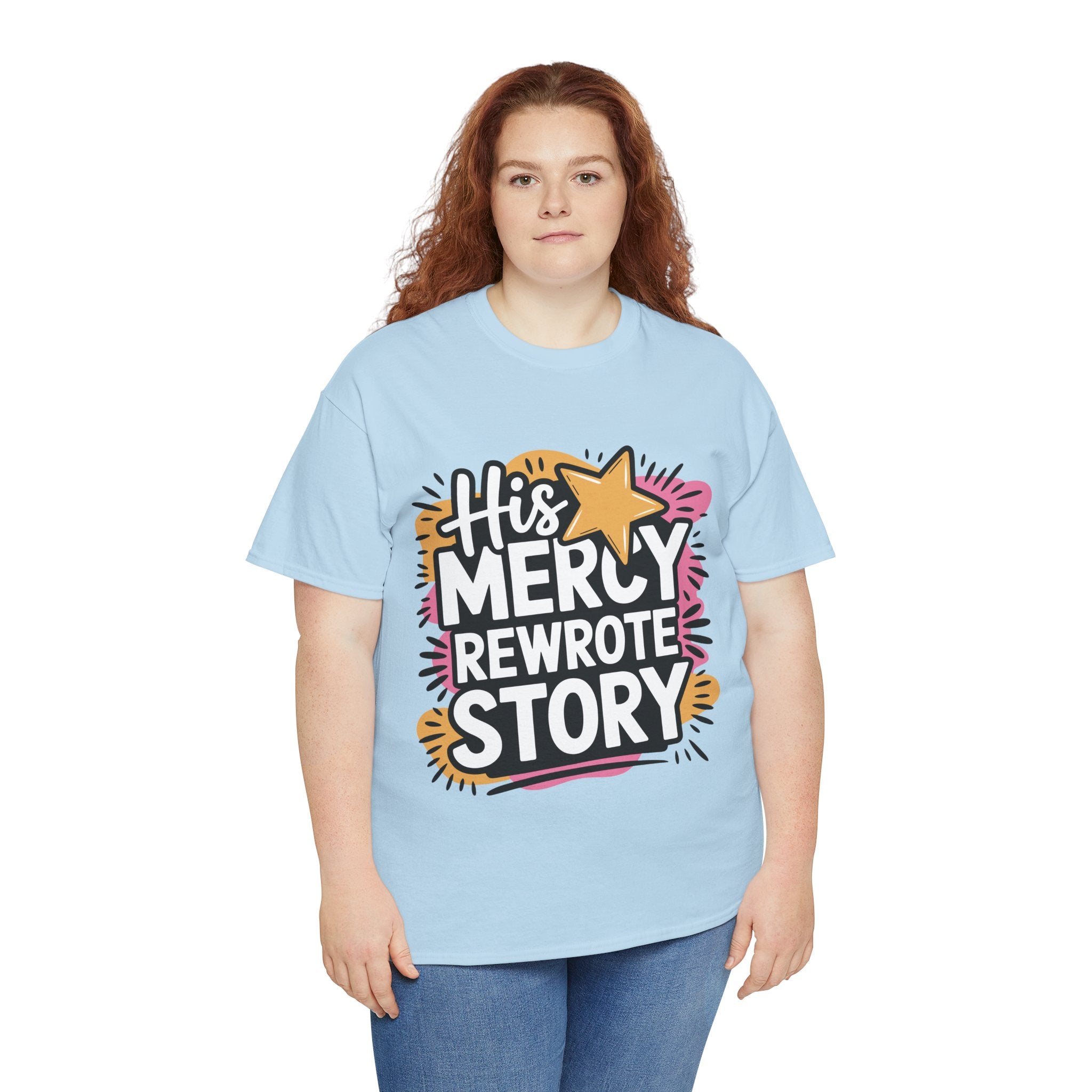 His Mercy Rewrote My Story Tee — Retro Christian Graphic T-Shirt