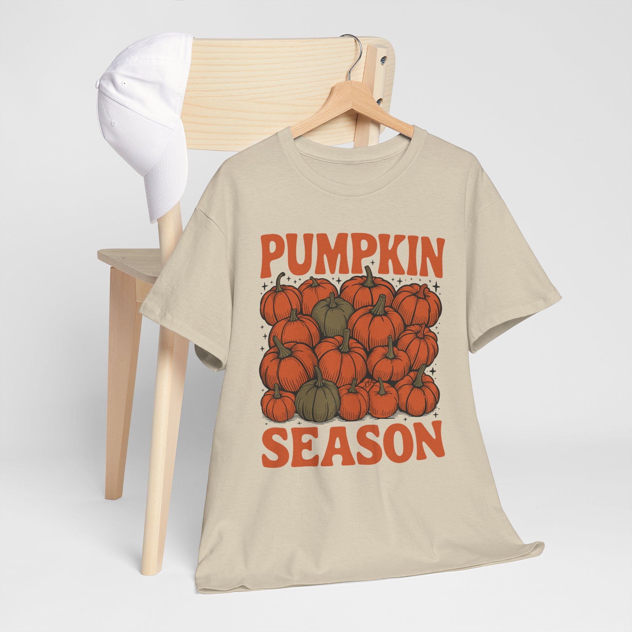 Pumpkin Season Tee — Fall Pumpkin Pile Unisex Cotton Tee