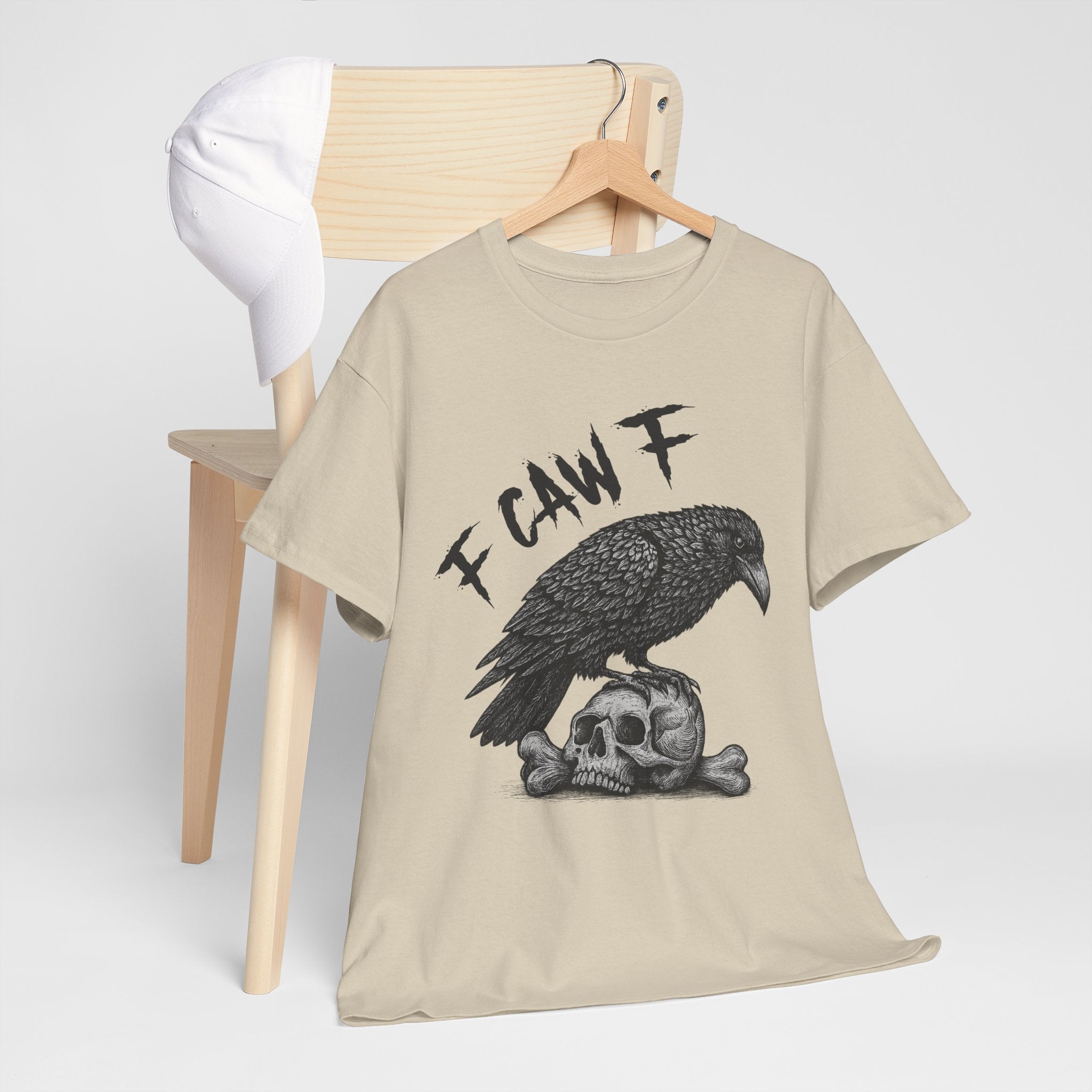 Gothic Crow & Skull T-Shirt — Dark Gothic Skull Unisex Cotton Tee