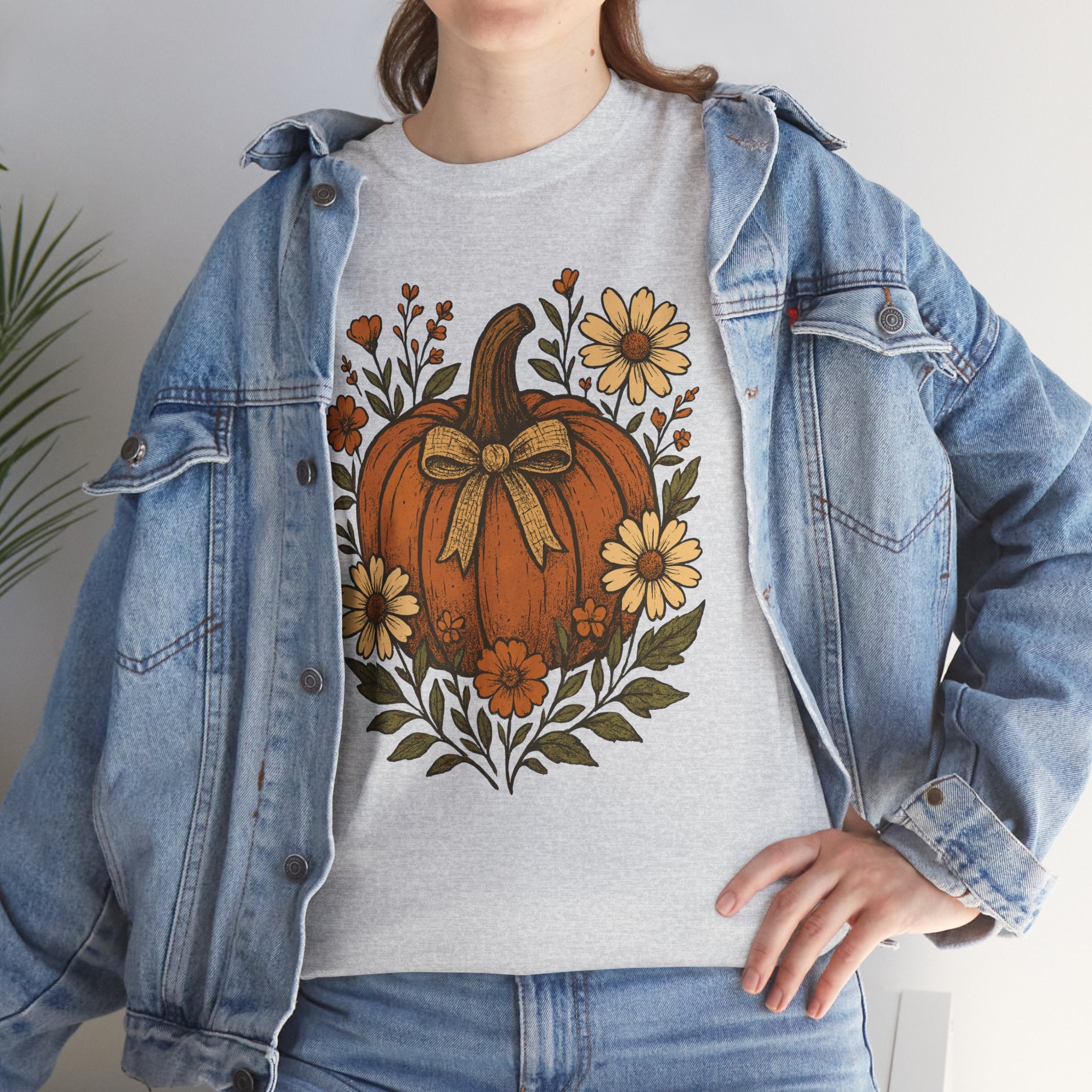Pumpkin Daisy Unisex Cotton Tee