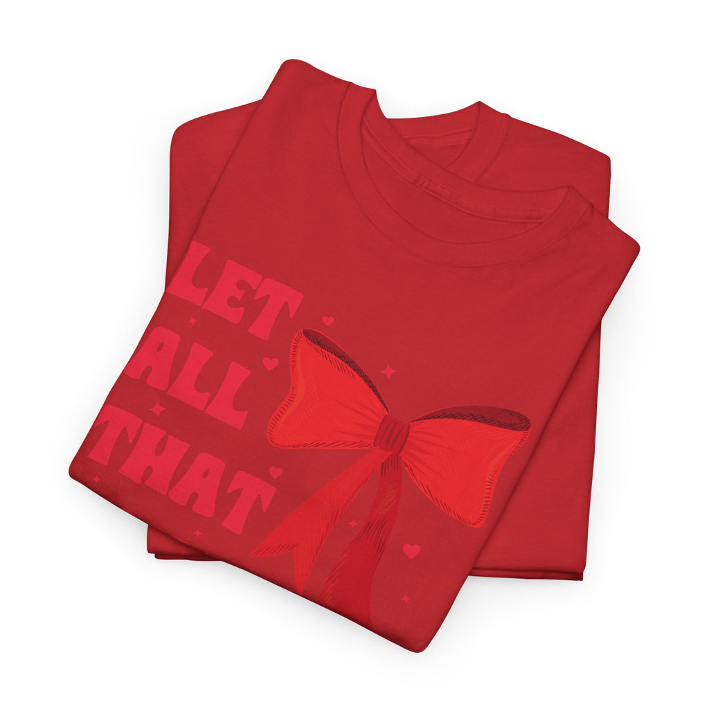 Valentine Tee — "Let All That You Do Be Done in Love" Heart Bow Unisex Cotton Shirt