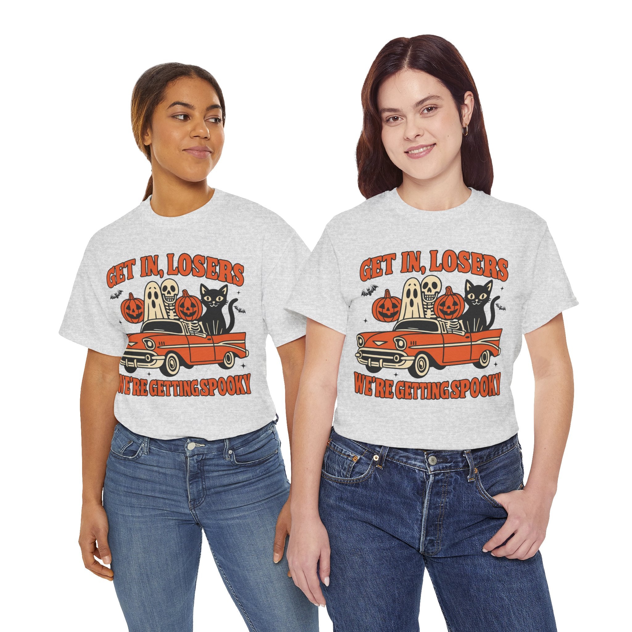 Halloween Skeleton Pumpkin Black Cat Unisex Cotton Tee