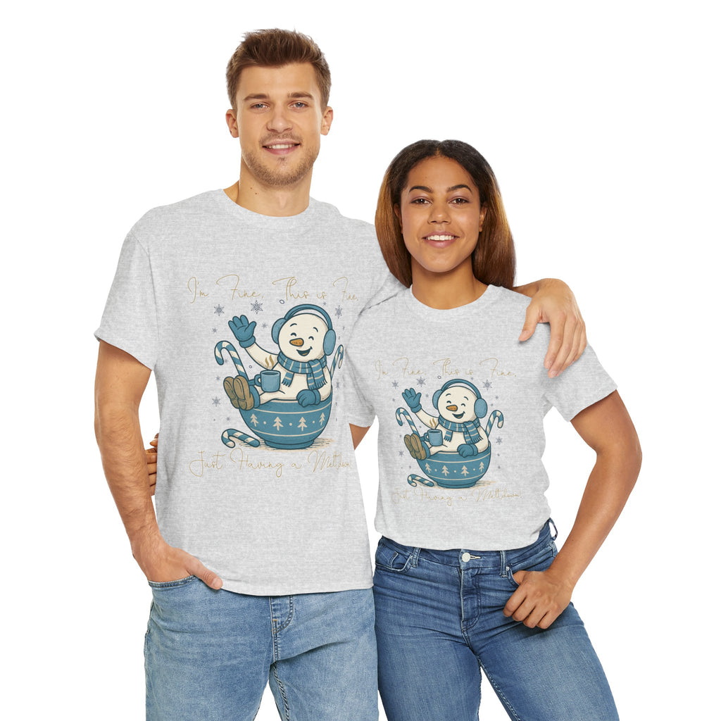 Snowman Hot Cocoa Unisex Cotton Tee