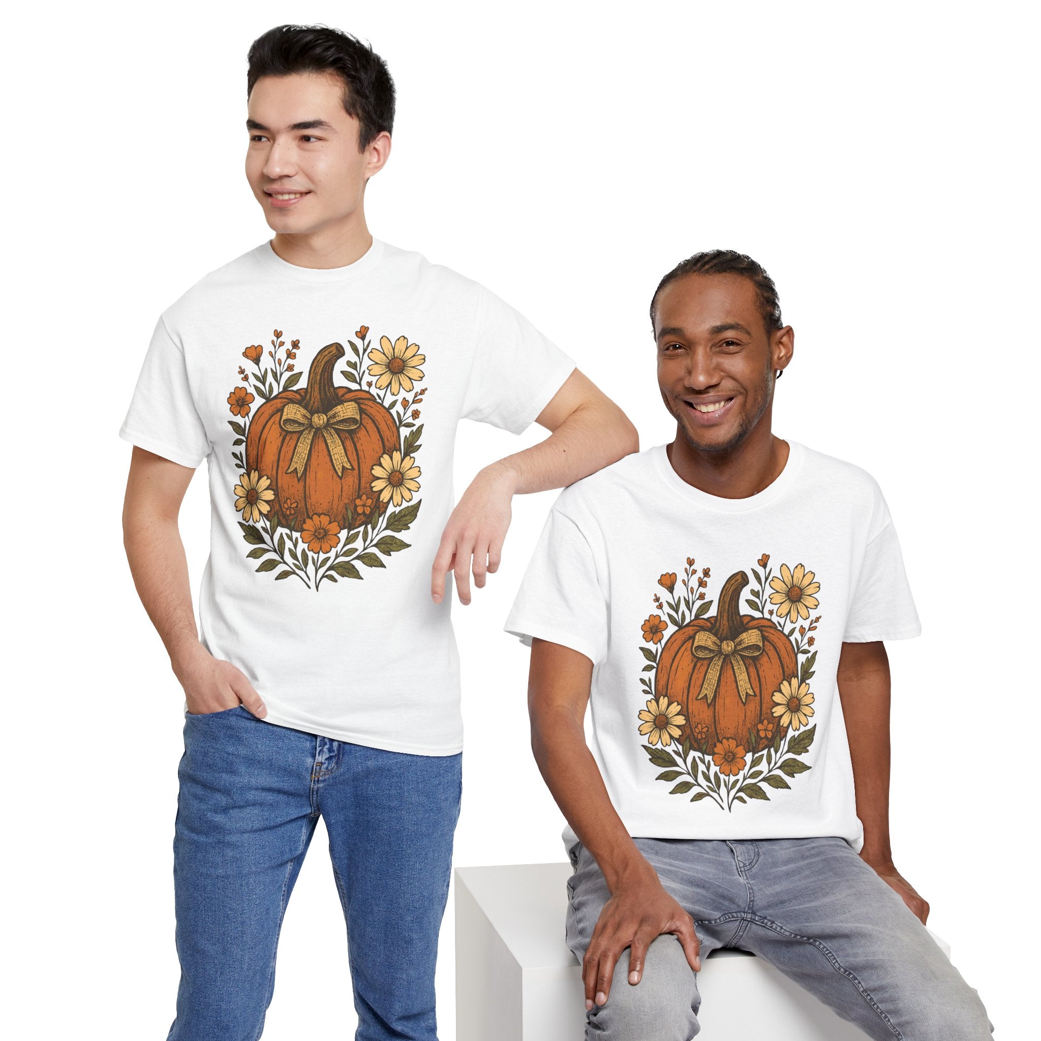 Pumpkin Daisy Unisex Cotton Tee