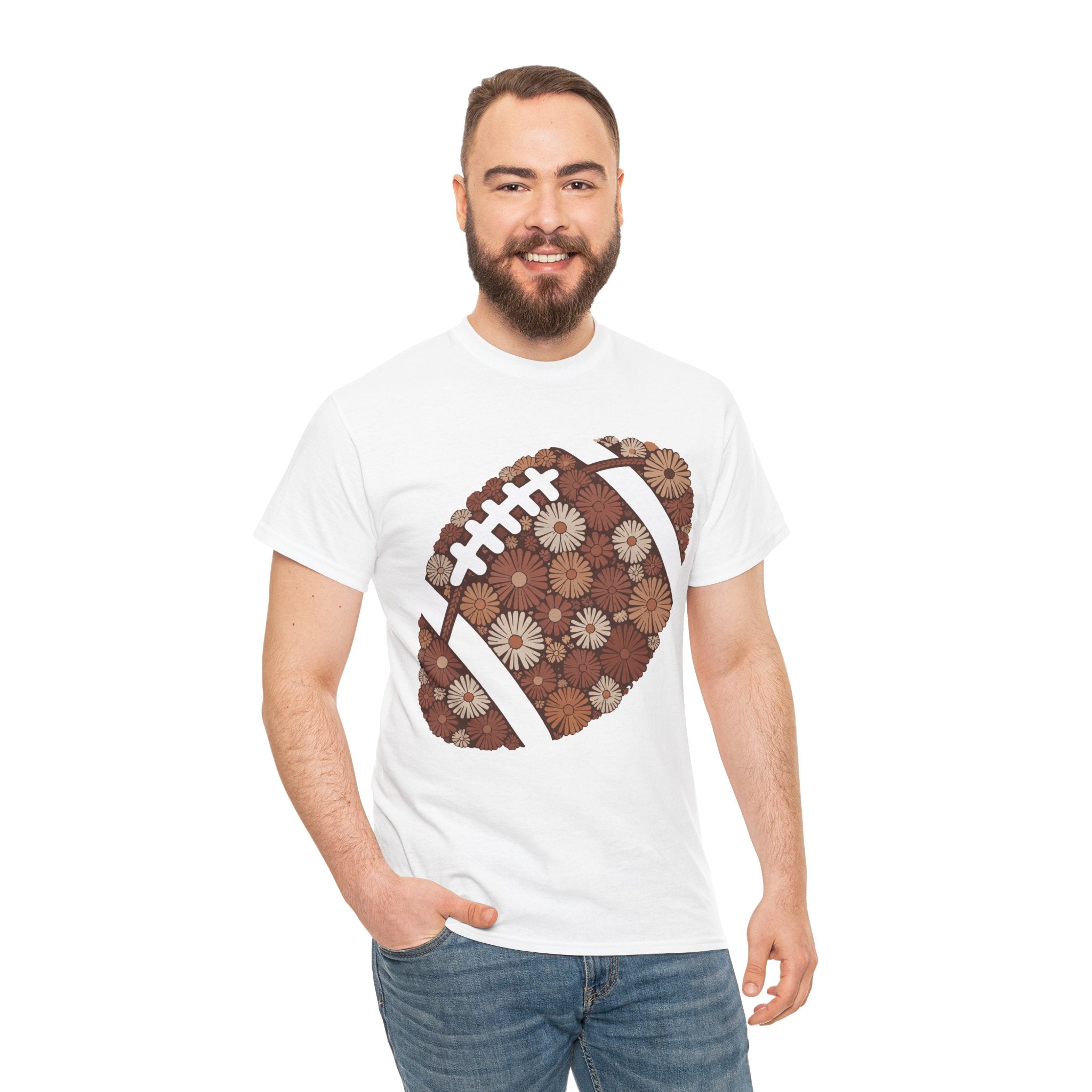 Game Day Touch Down Football Tee — Helmets, Flags & Cheer Icons Unisex Cotton Tee