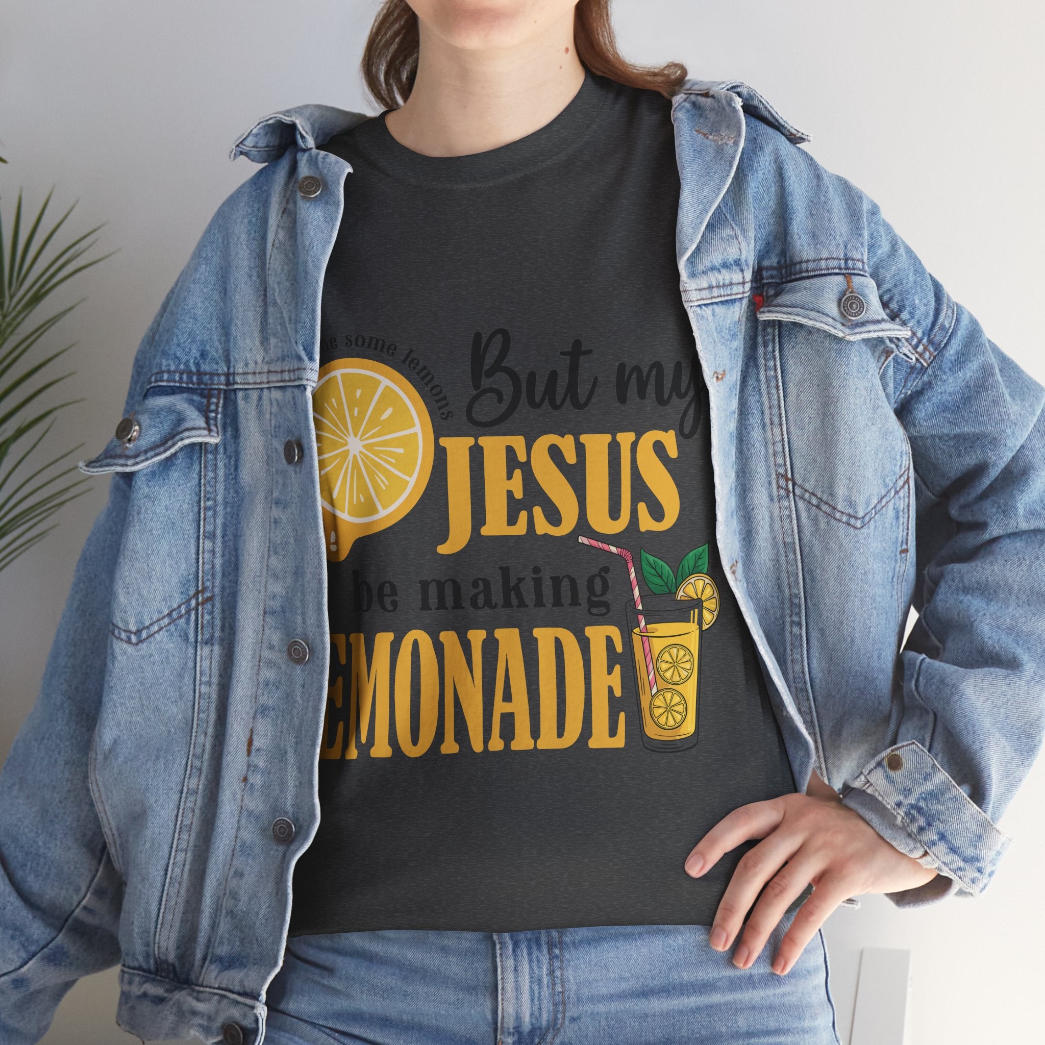 Jesus Lemonade Tee — Lemon Slice & Glass Graphic Christian Unisex Cotton T-Shirt